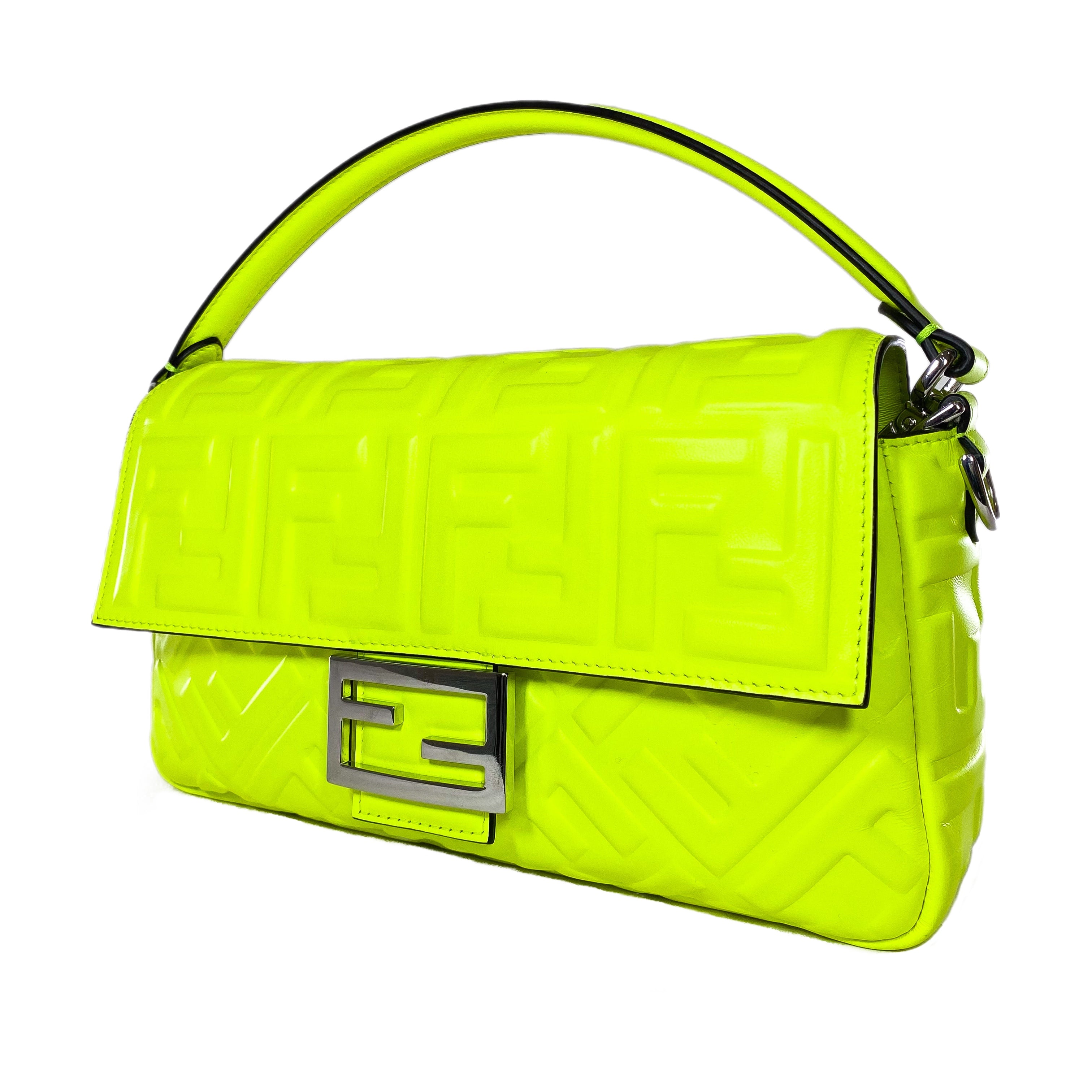 Fendi x Marc Jacobs Neon Yellow Quilted Baguette