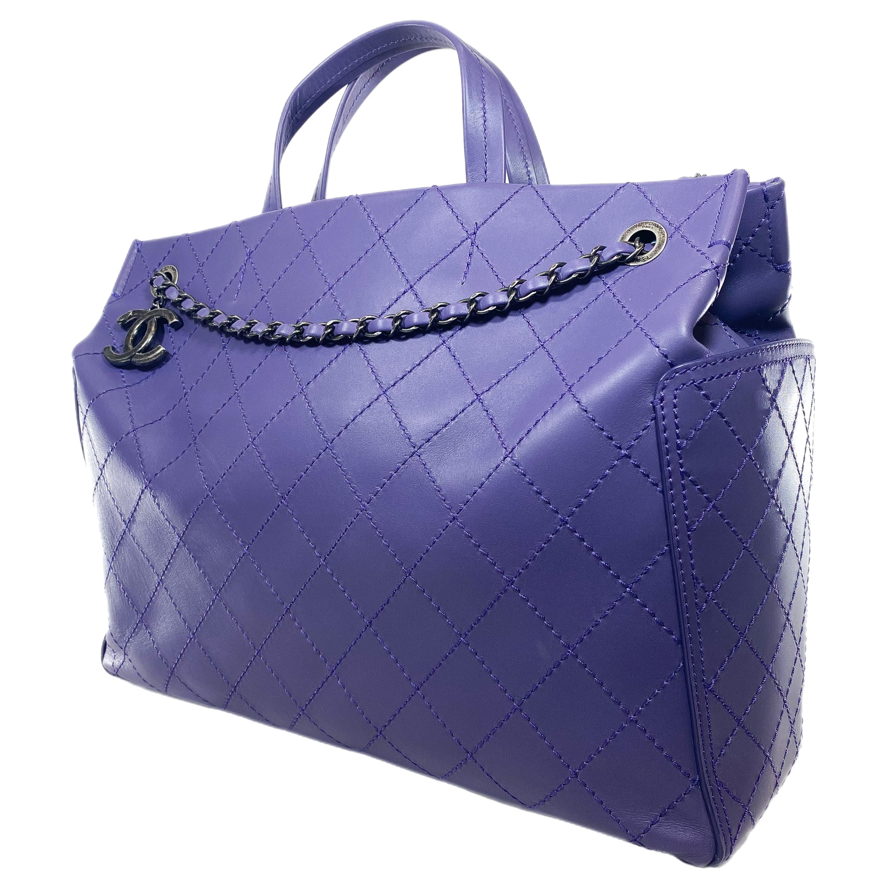 Chanel Purple CC Pocket Tote