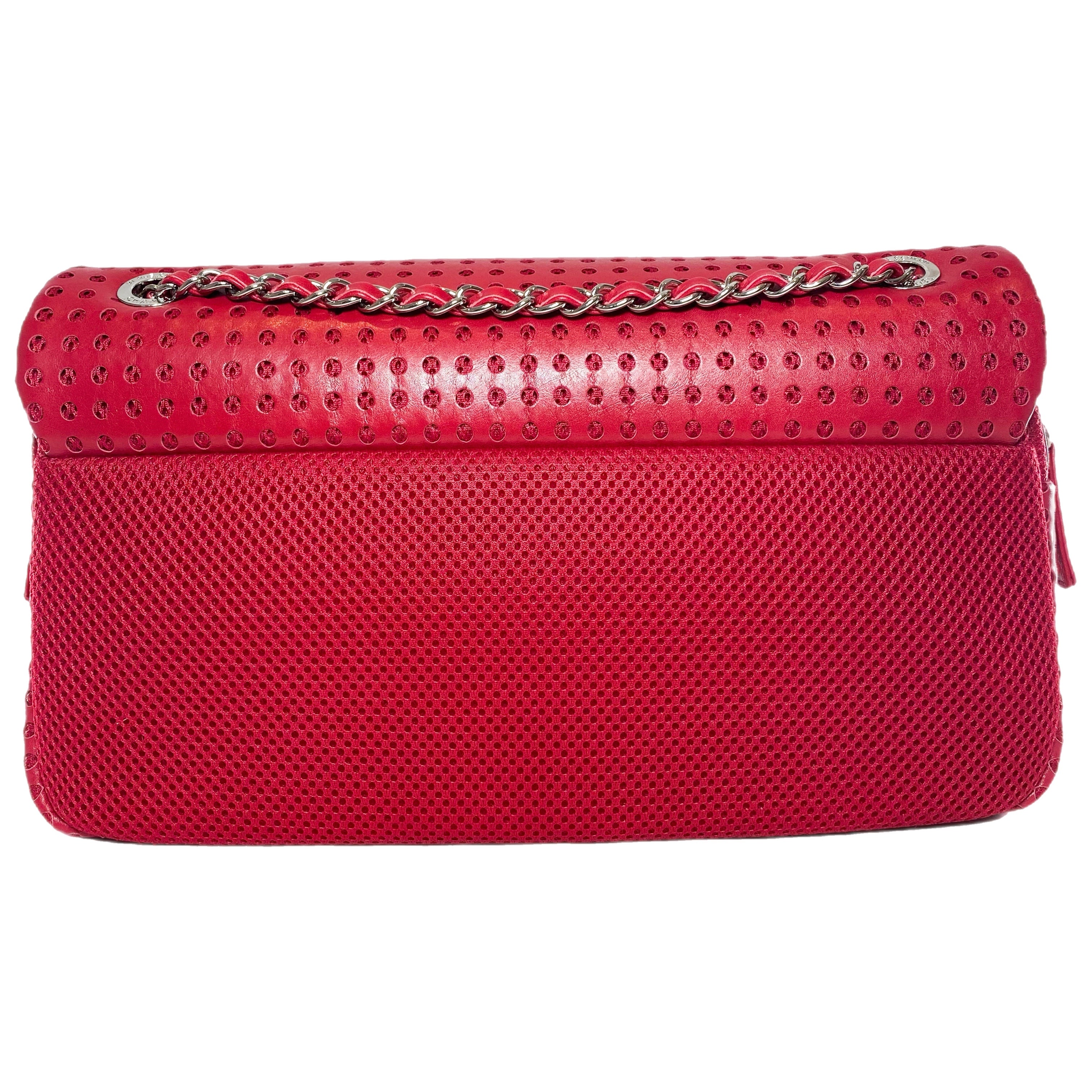 Chanel Raspberry Perforated Easy Flap Bag