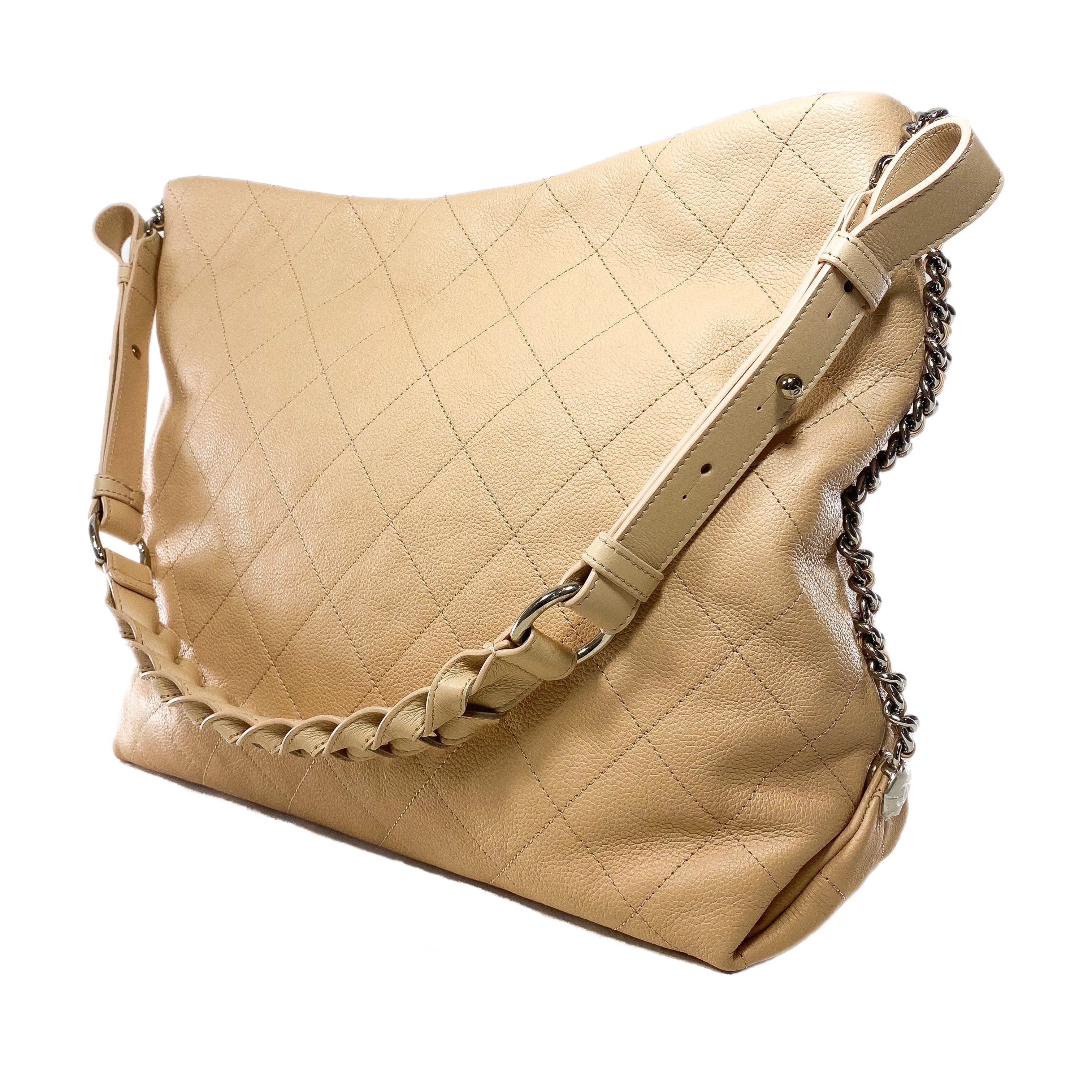 Chanel Beige Braided With Style Large Hobo Bag