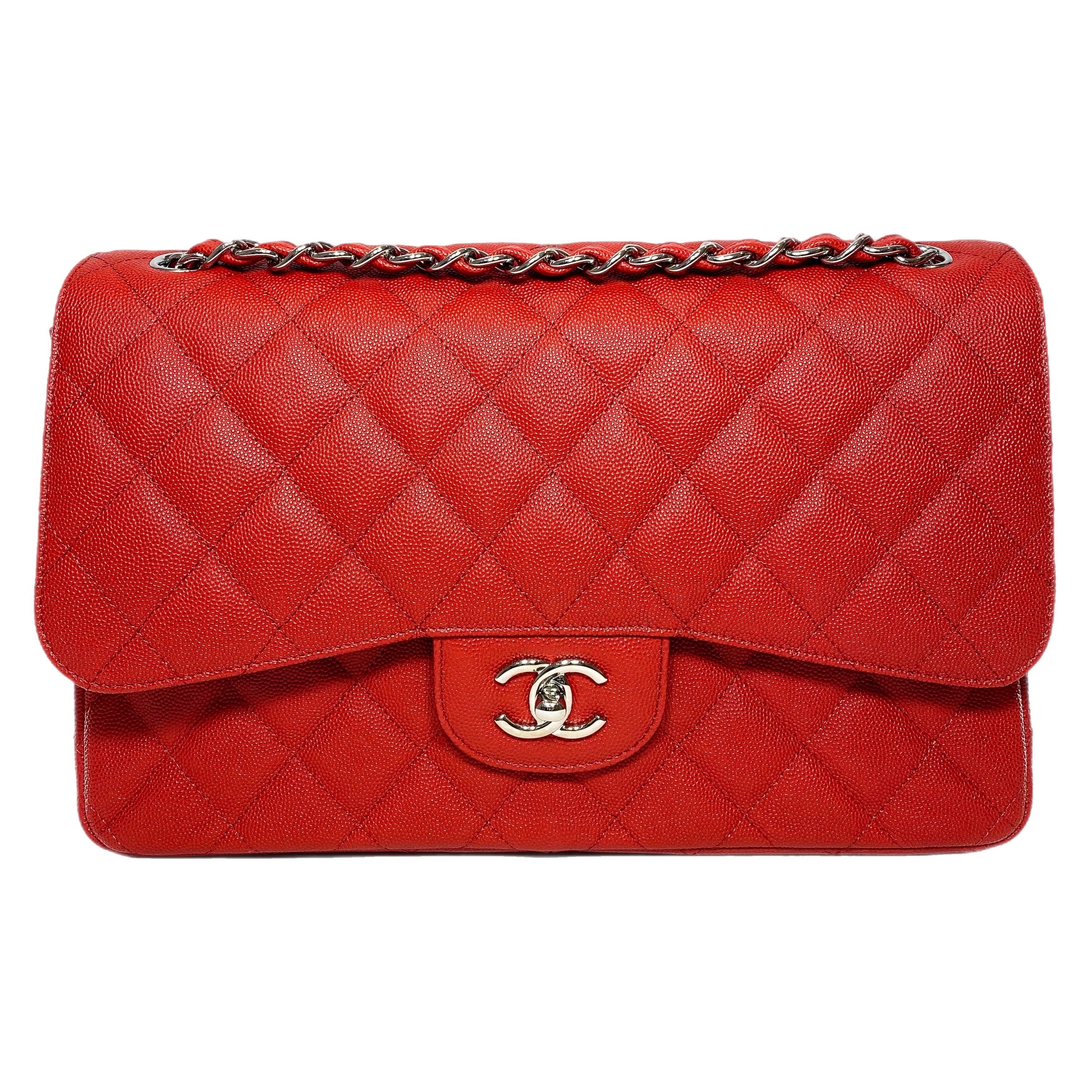 Red chanel double flap sale