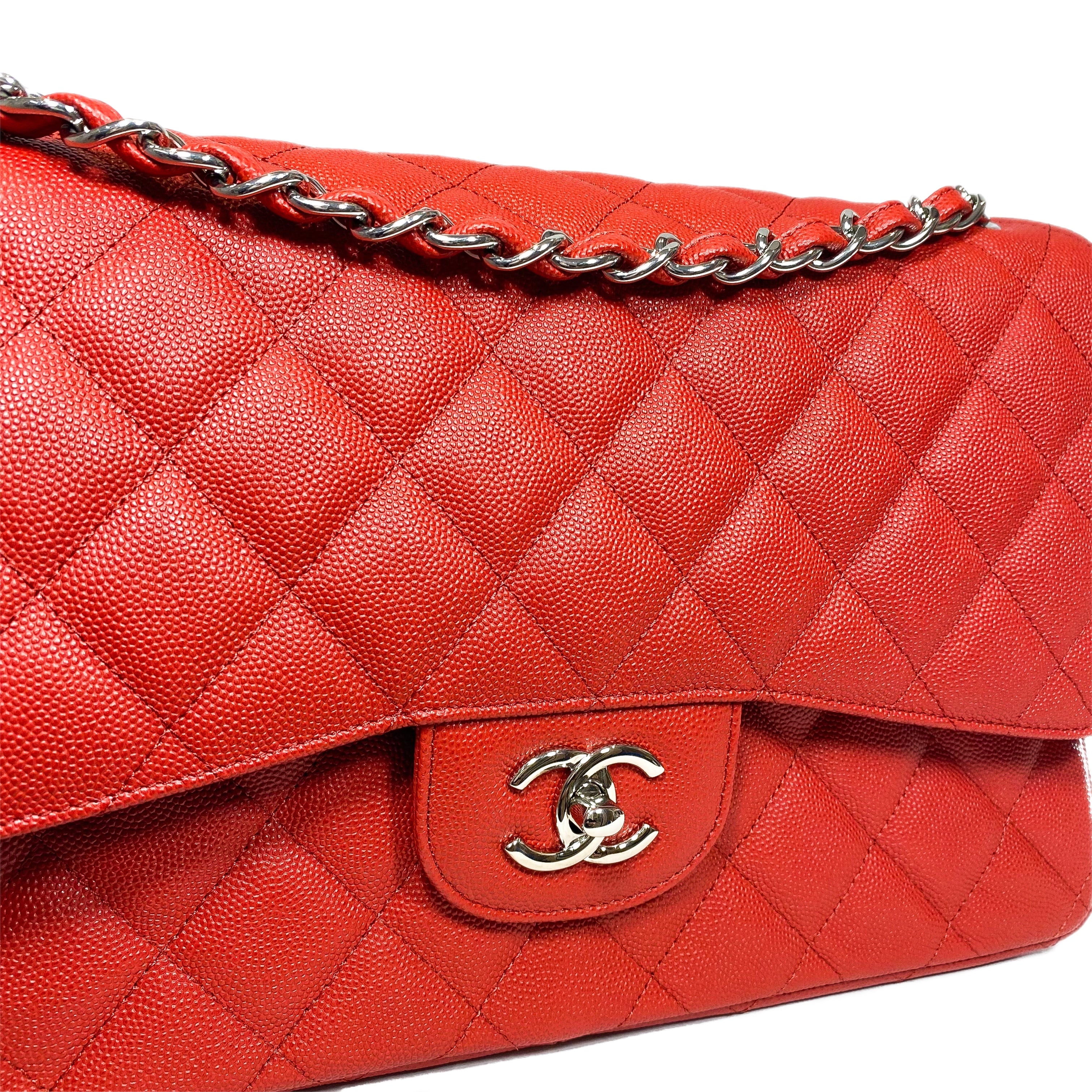 Chanel Red Jumbo Double Flap Bag