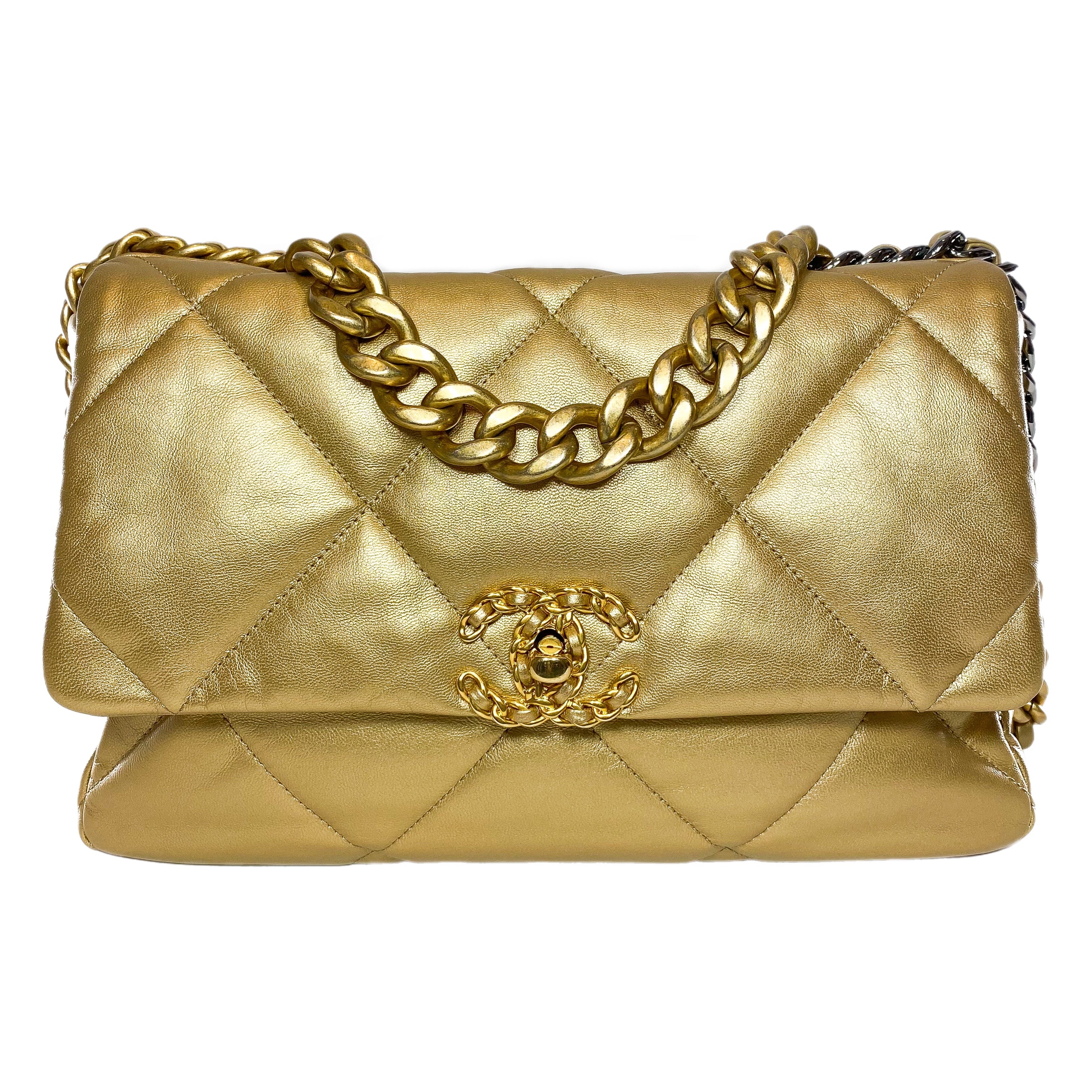 Chanel large shopping gold m online