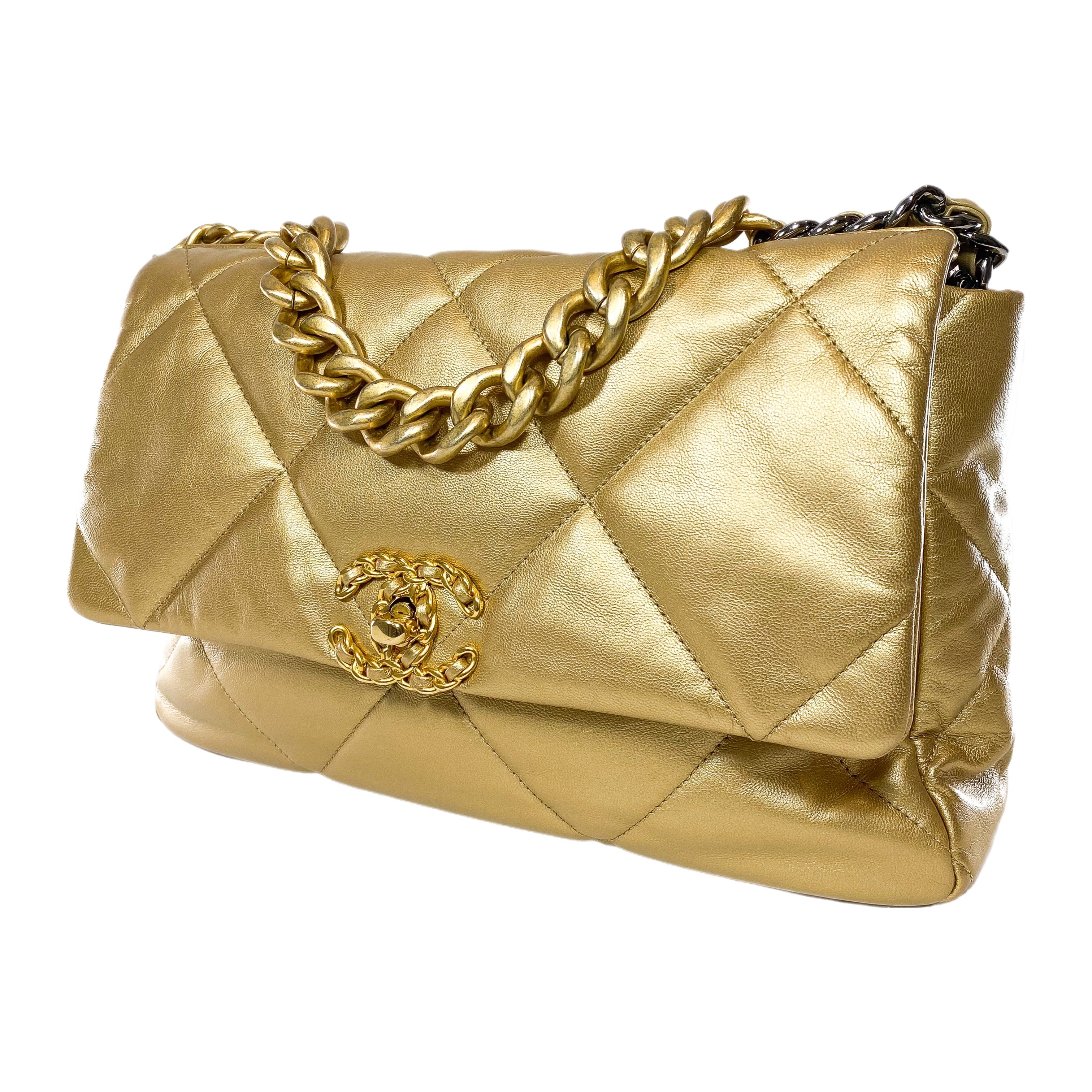 Chanel 19 Gold Large Flap Bag