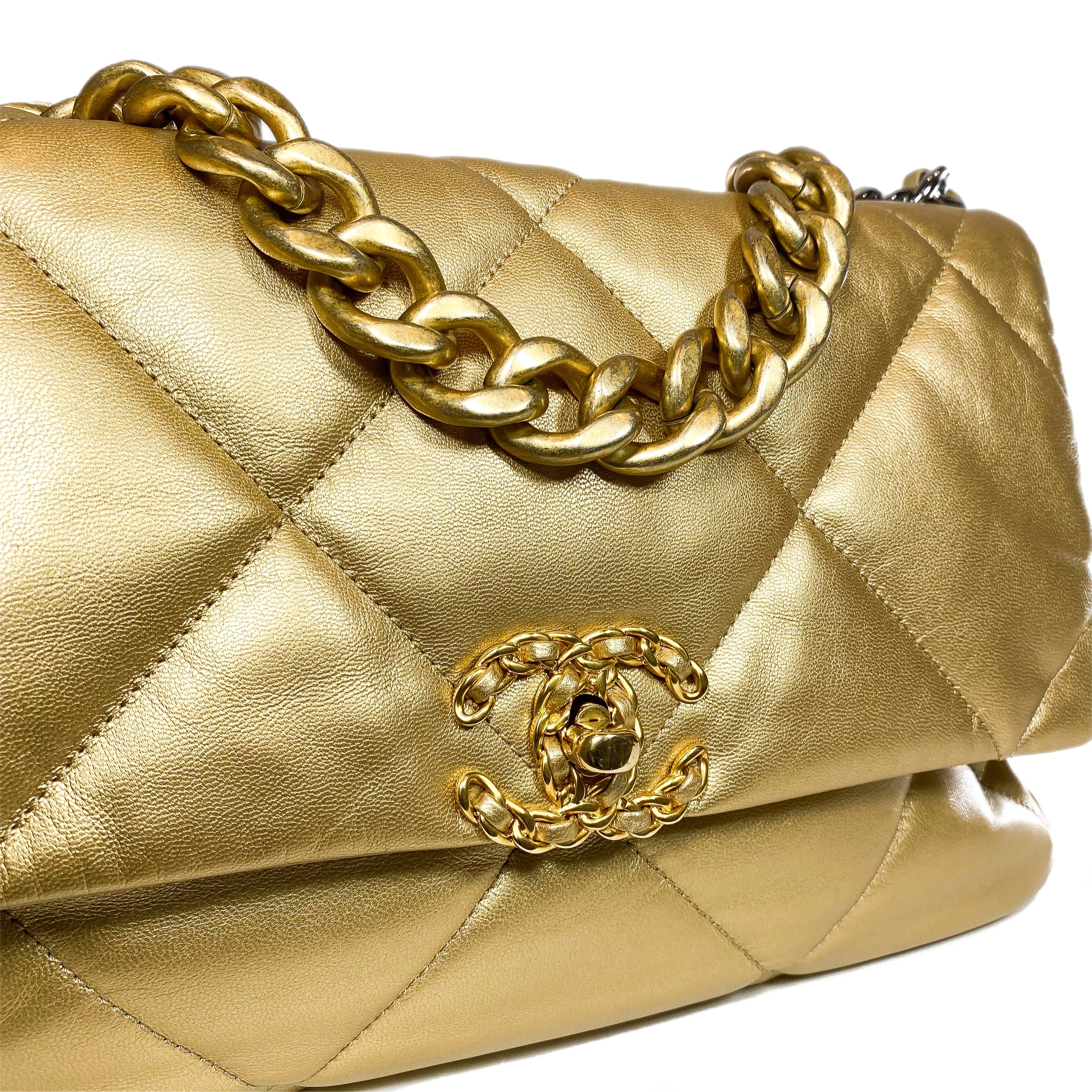 Chanel 19 Gold Large Flap Bag