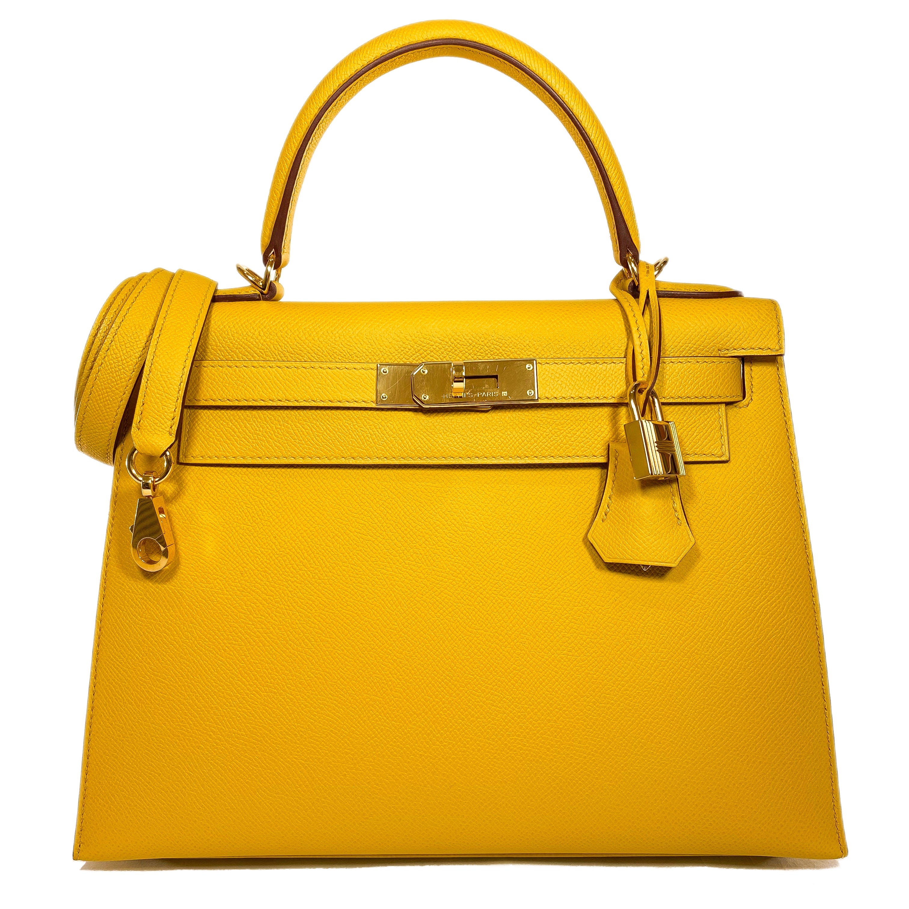 Hermes Kelly 28 Jaune Ambre Epsom Gold Hardware