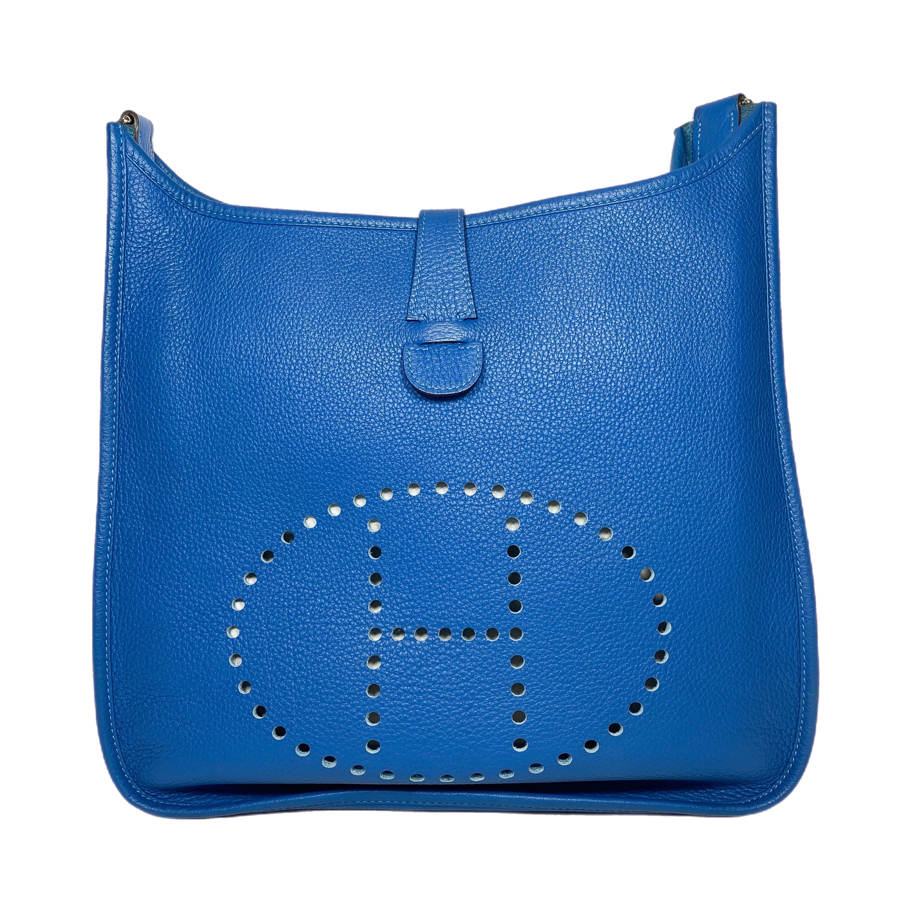 Hermes Evelyne GM Bleu Mykonos Palladium Hardware