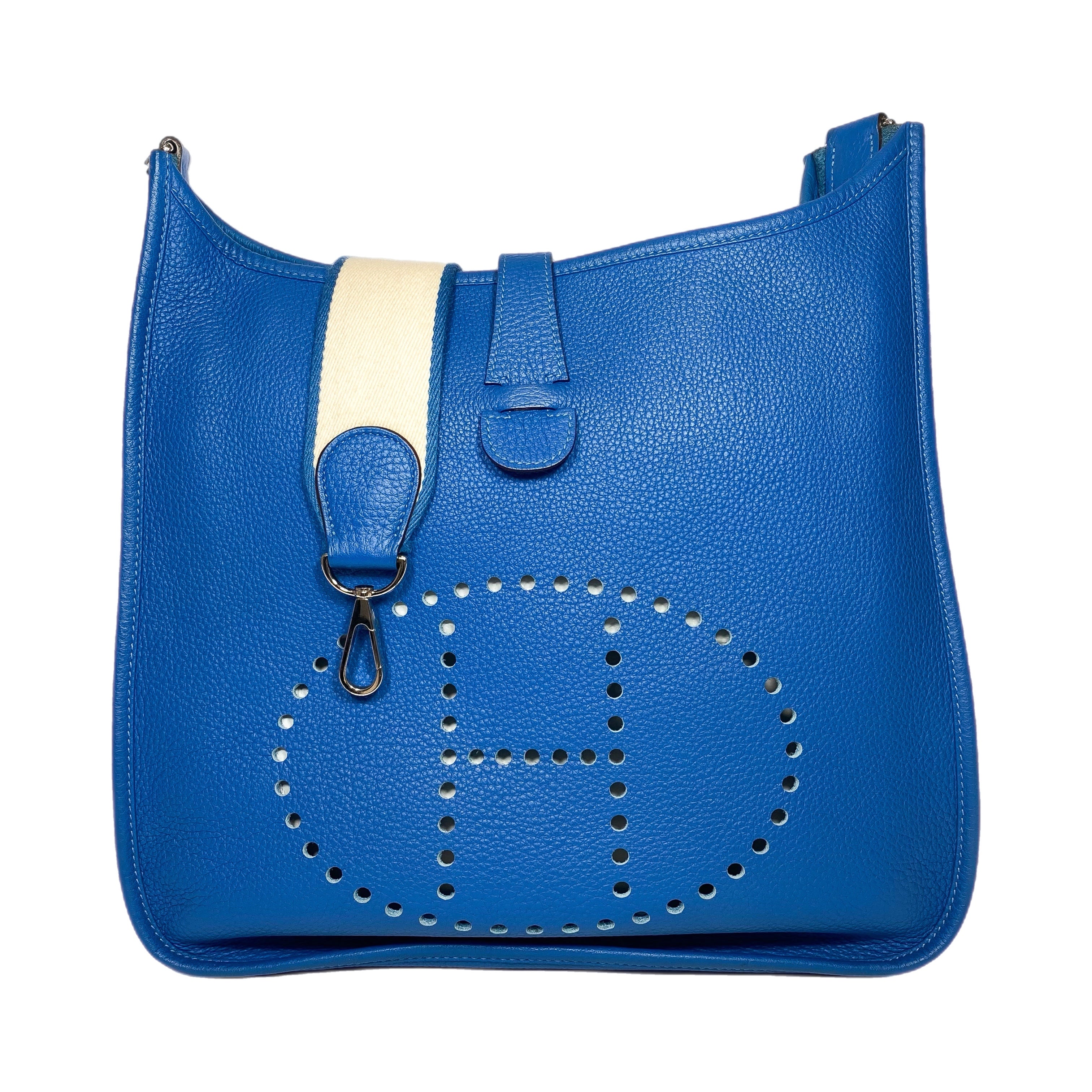 Hermes Evelyne GM Bleu Mykonos Palladium Hardware