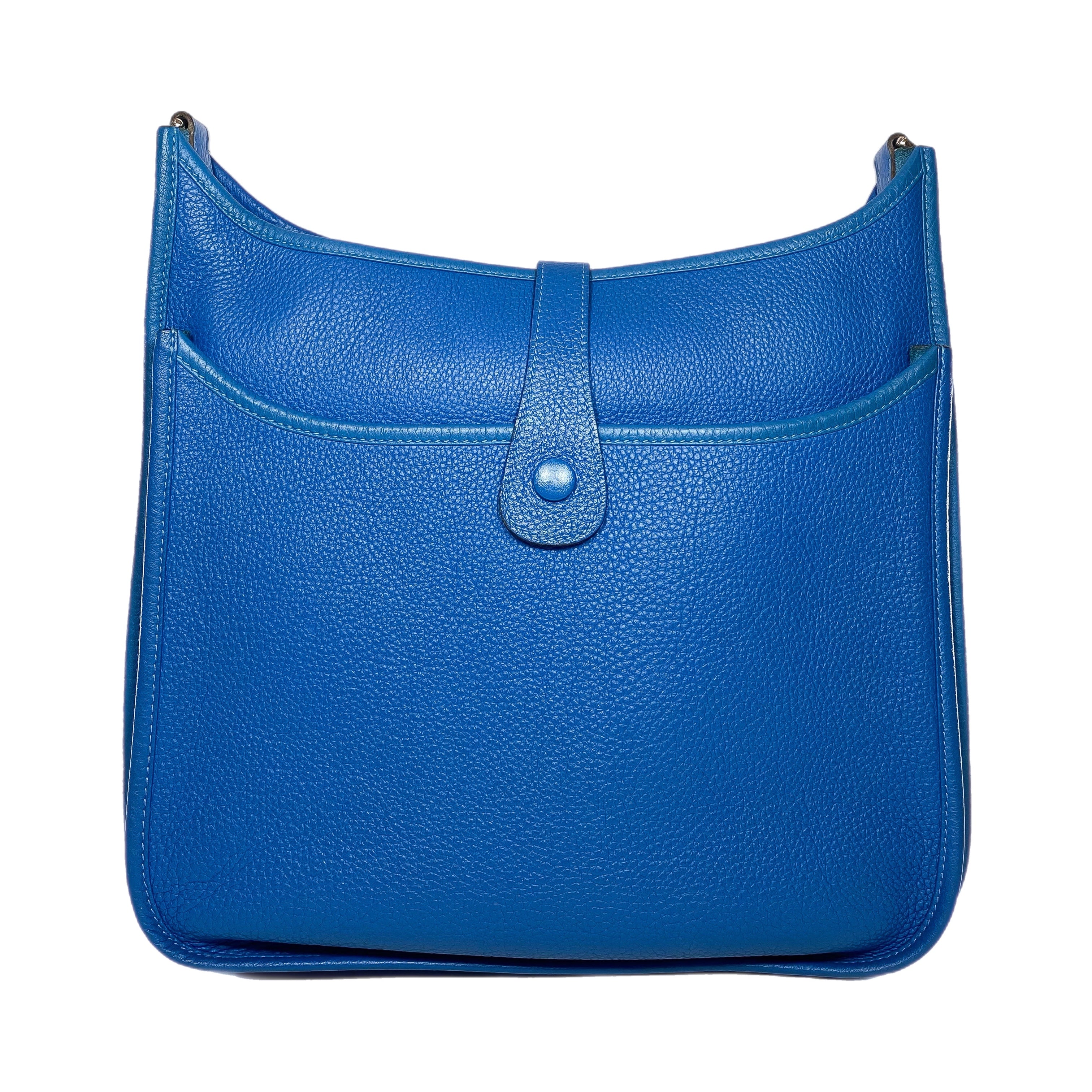 Hermes Evelyne GM Bleu Mykonos Palladium Hardware