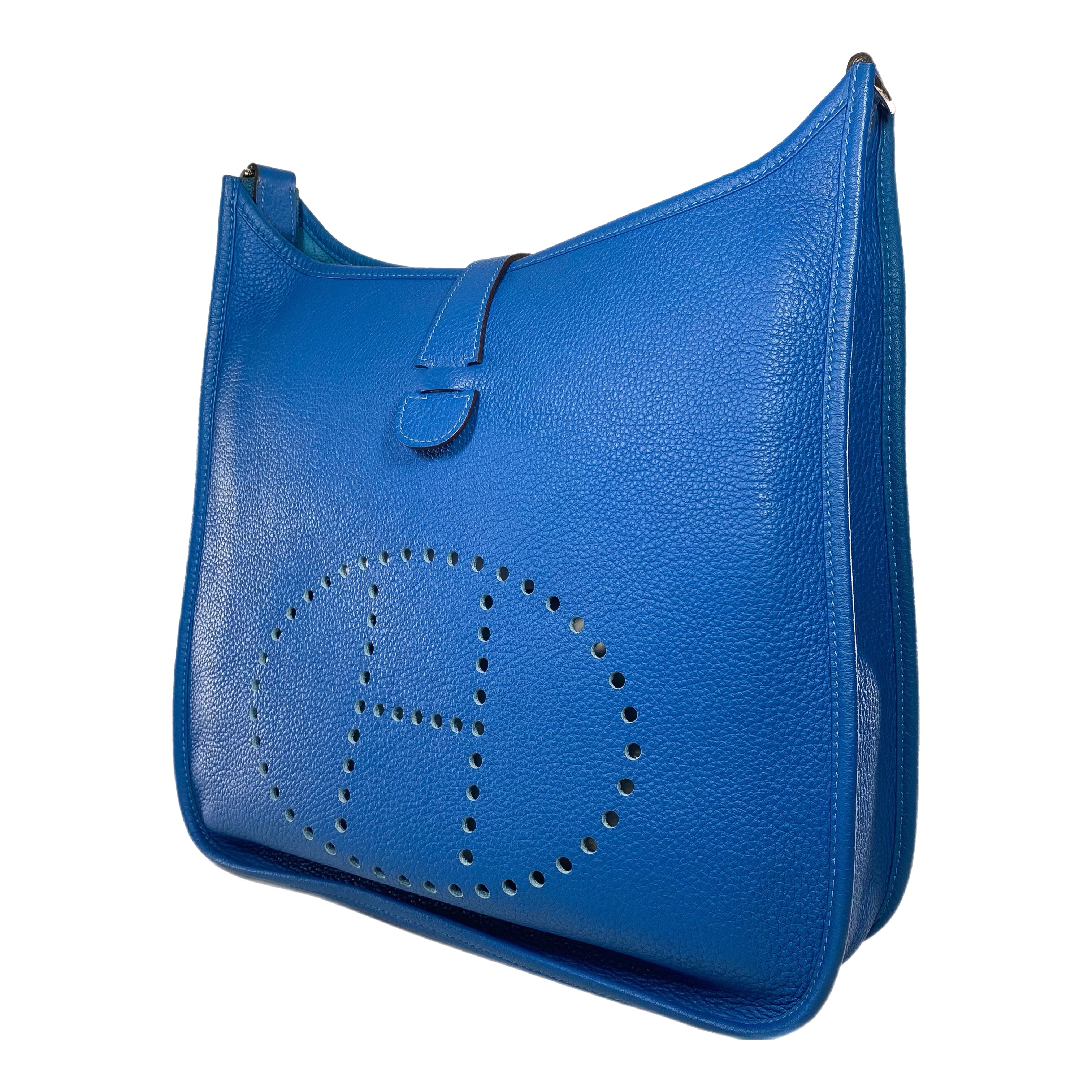 Hermes Evelyne GM Bleu Mykonos Palladium Hardware