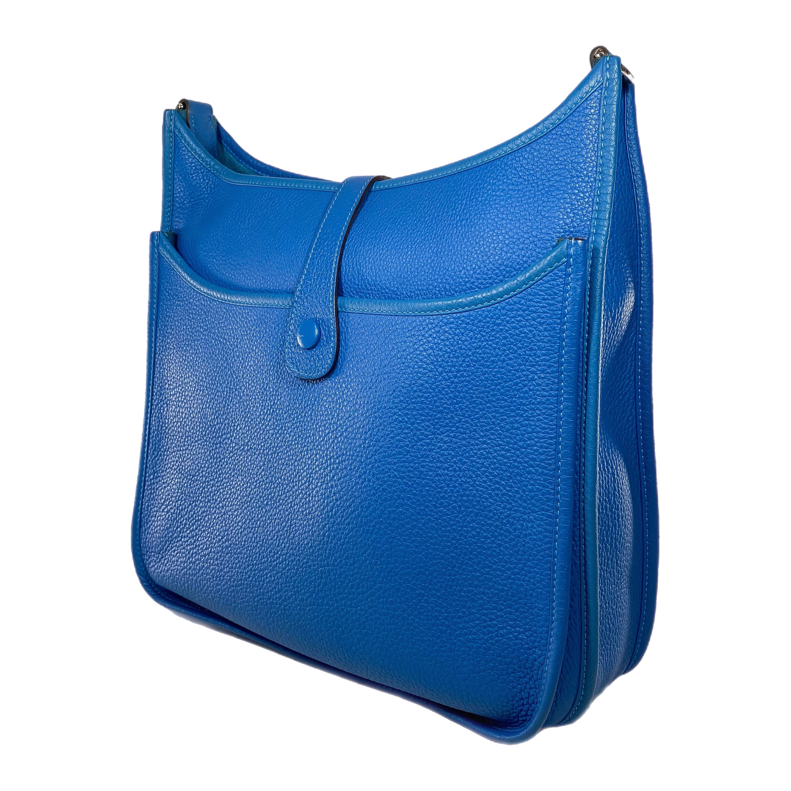 Hermes Evelyne GM Bleu Mykonos Palladium Hardware