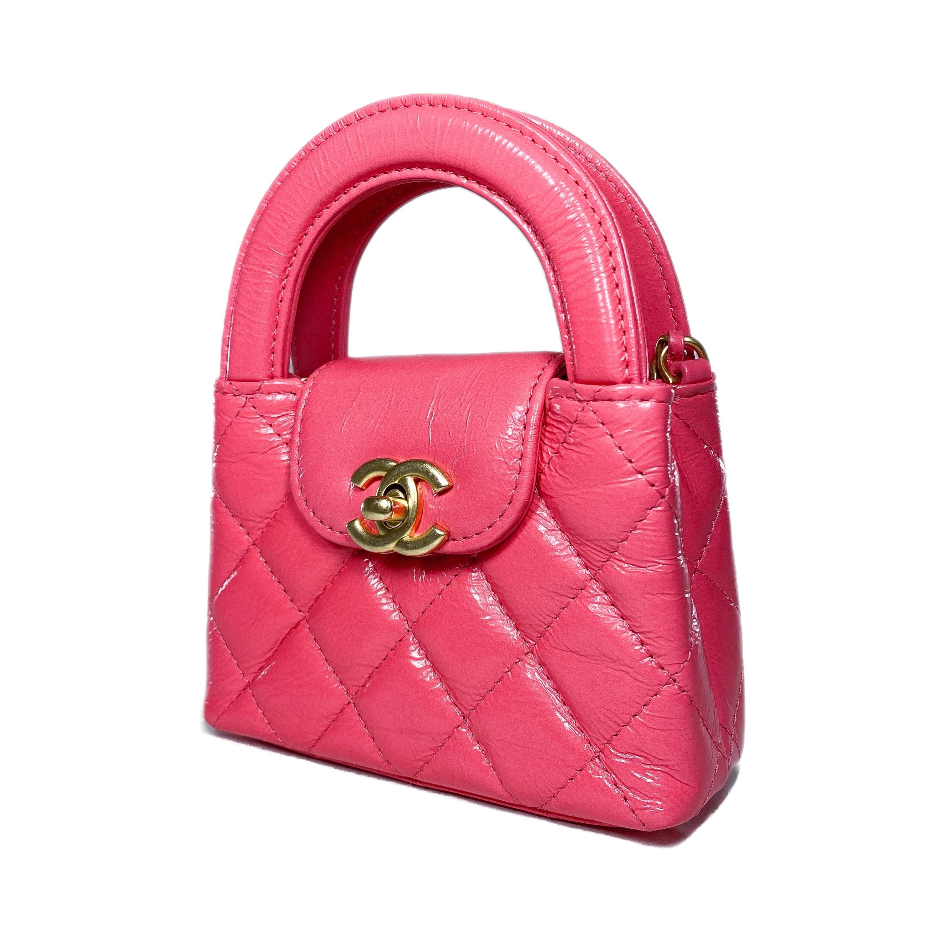 Chanel Hot Pink Mini Nano Kelly Top Handle