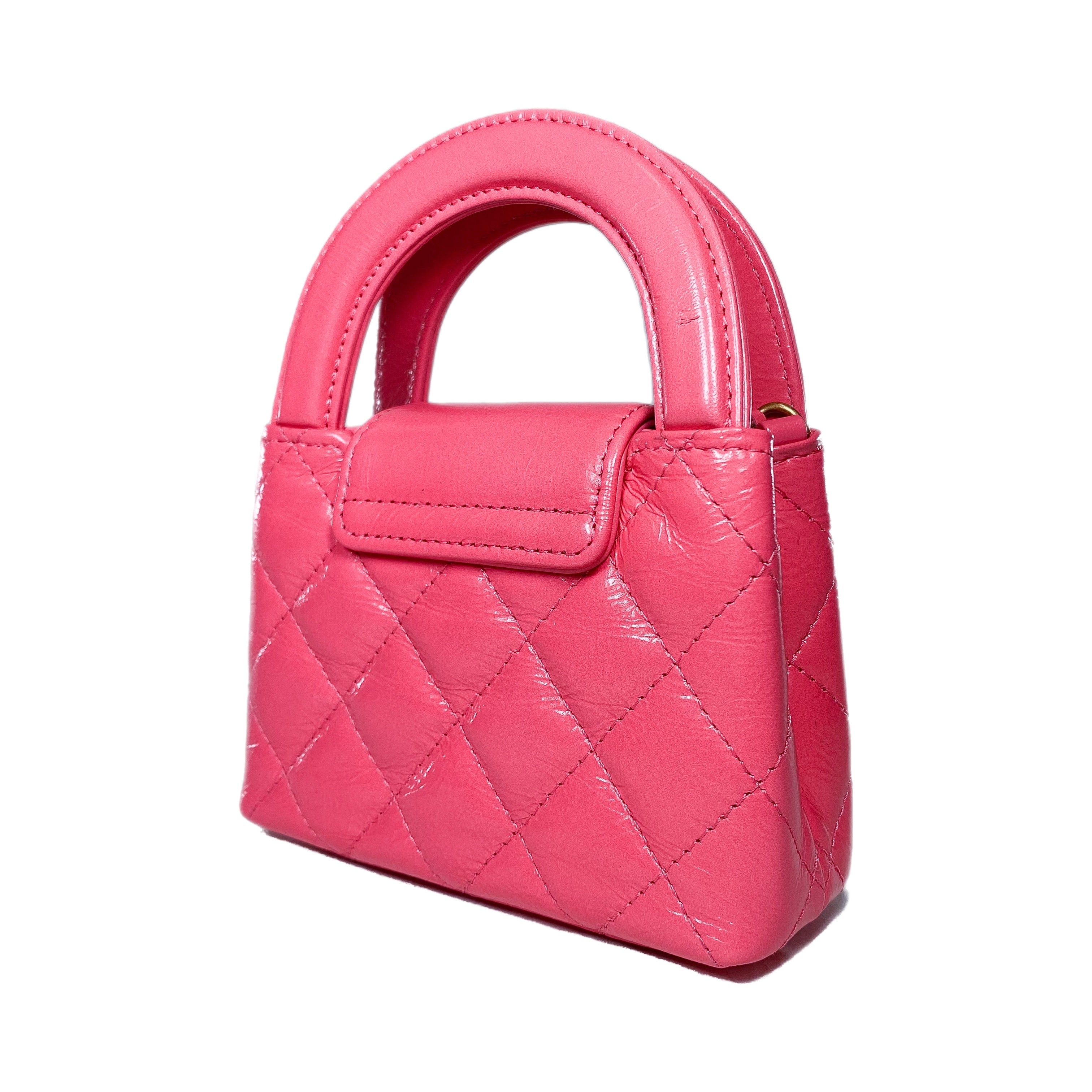 Chanel Hot Pink Mini Nano Kelly Top Handle