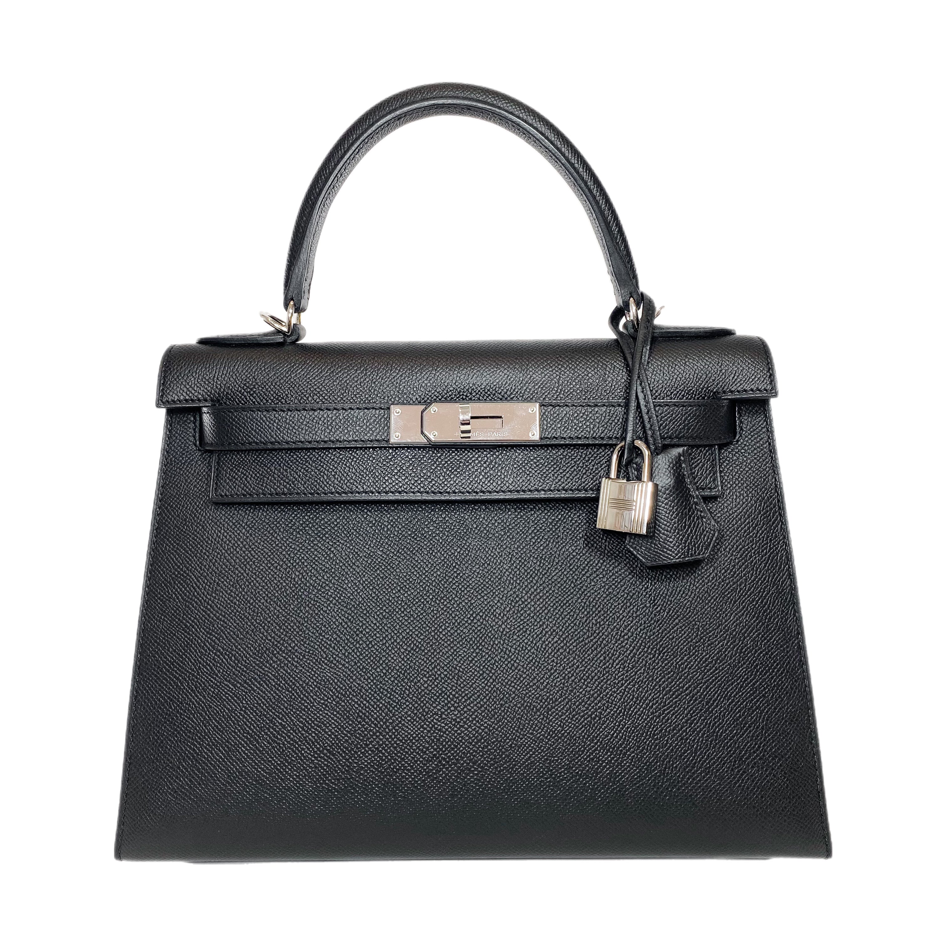 Hermes Kelly 28 Black Epsom Palladium Hardware Consign of the Times