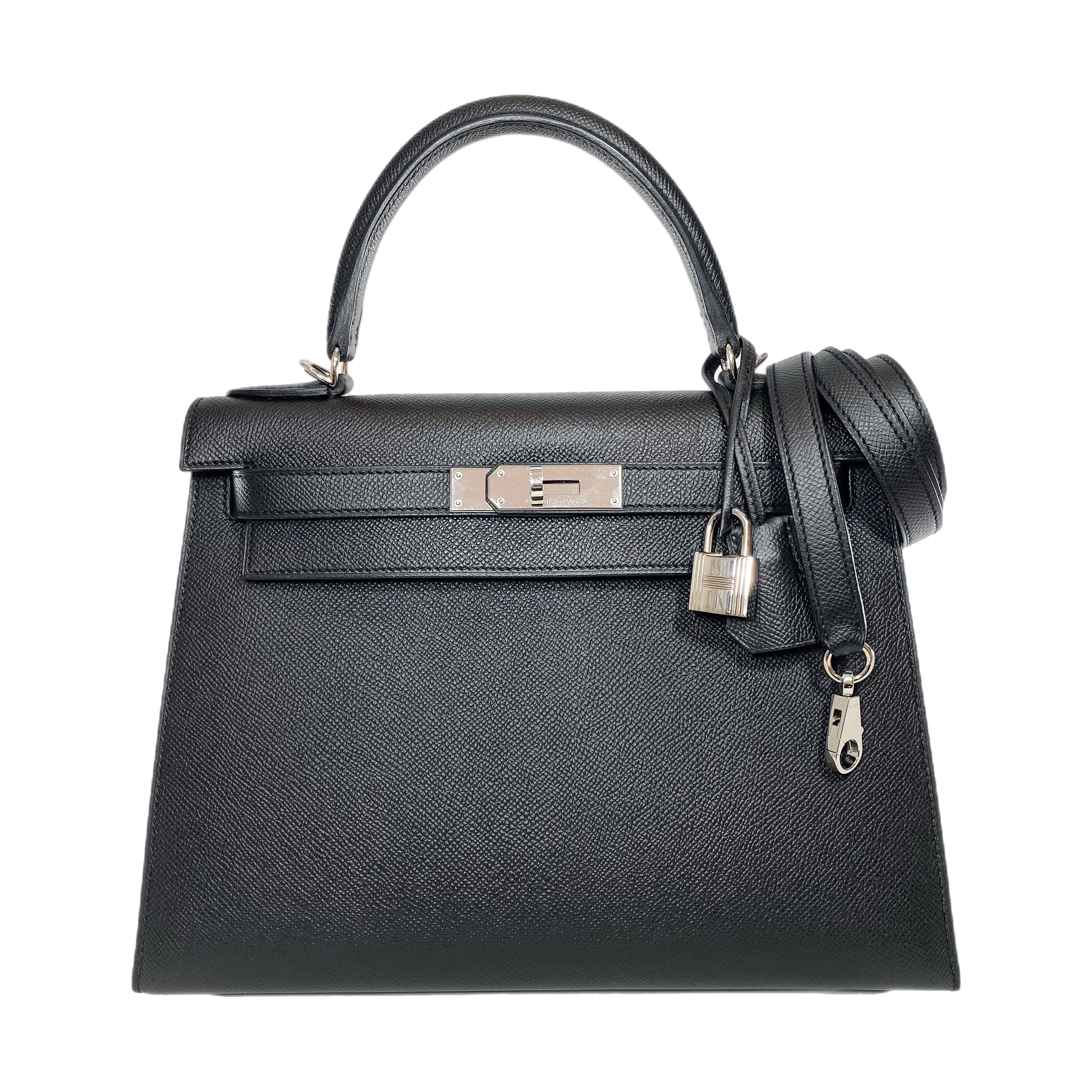 Hermes Kelly 28 Black Epsom Palladium Hardware Consign of the Times