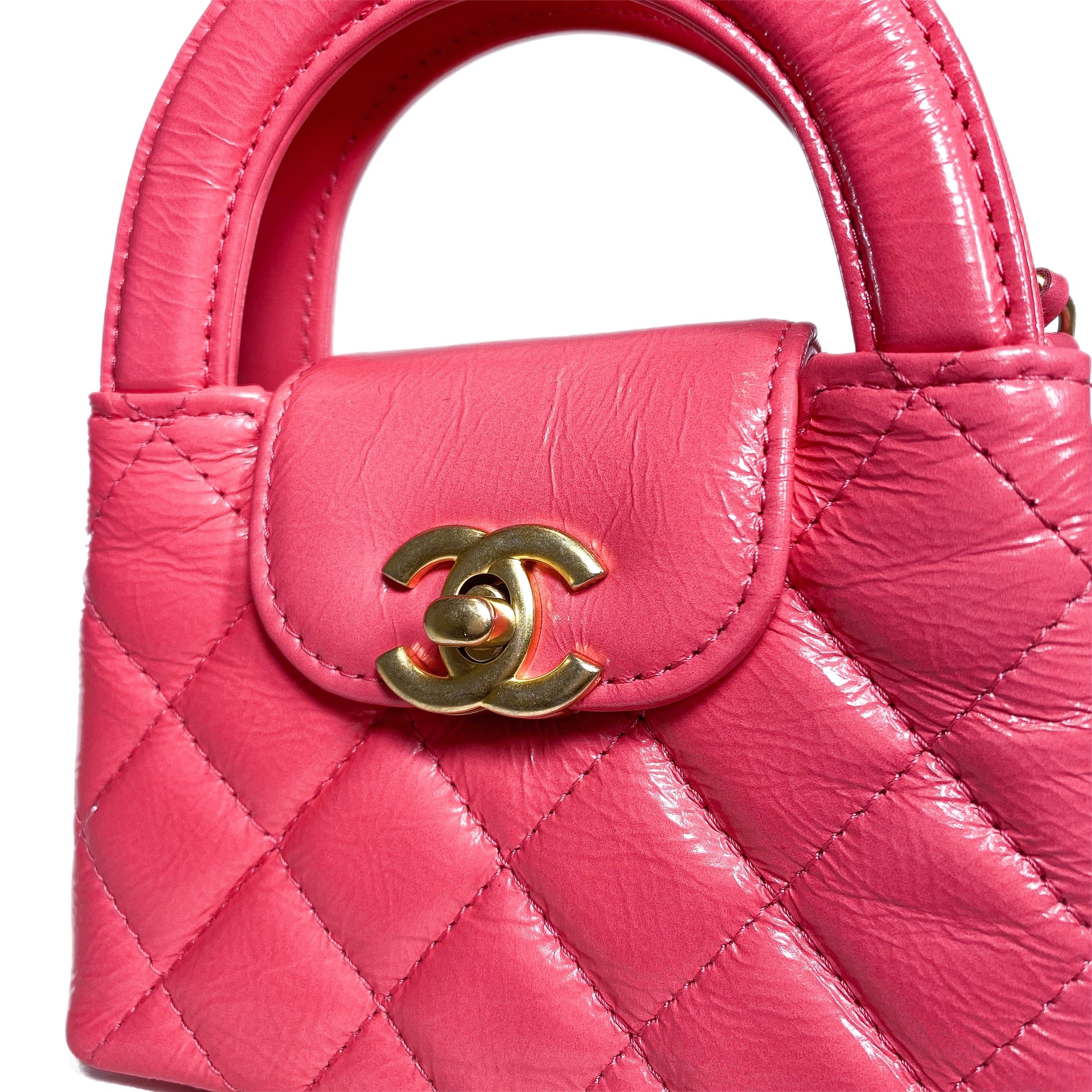 Chanel Hot Pink Mini Nano Kelly Top Handle