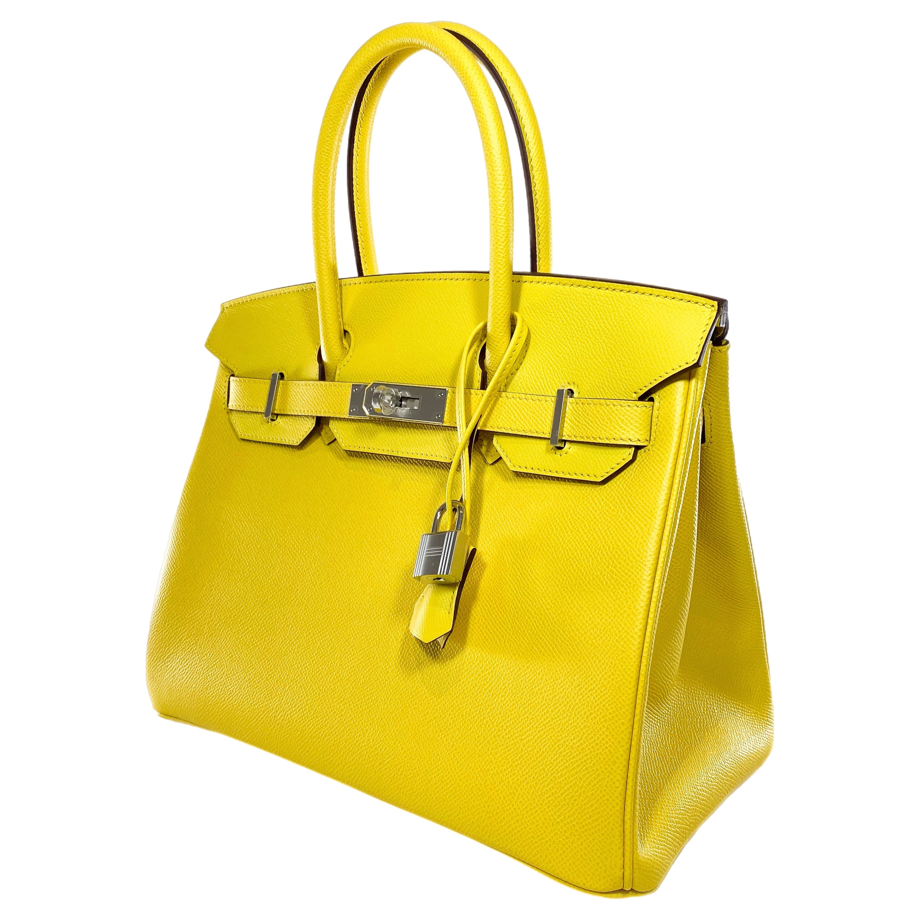 Hermes Birkin 30 Jaune de Naples Epsom Palladium Hardware