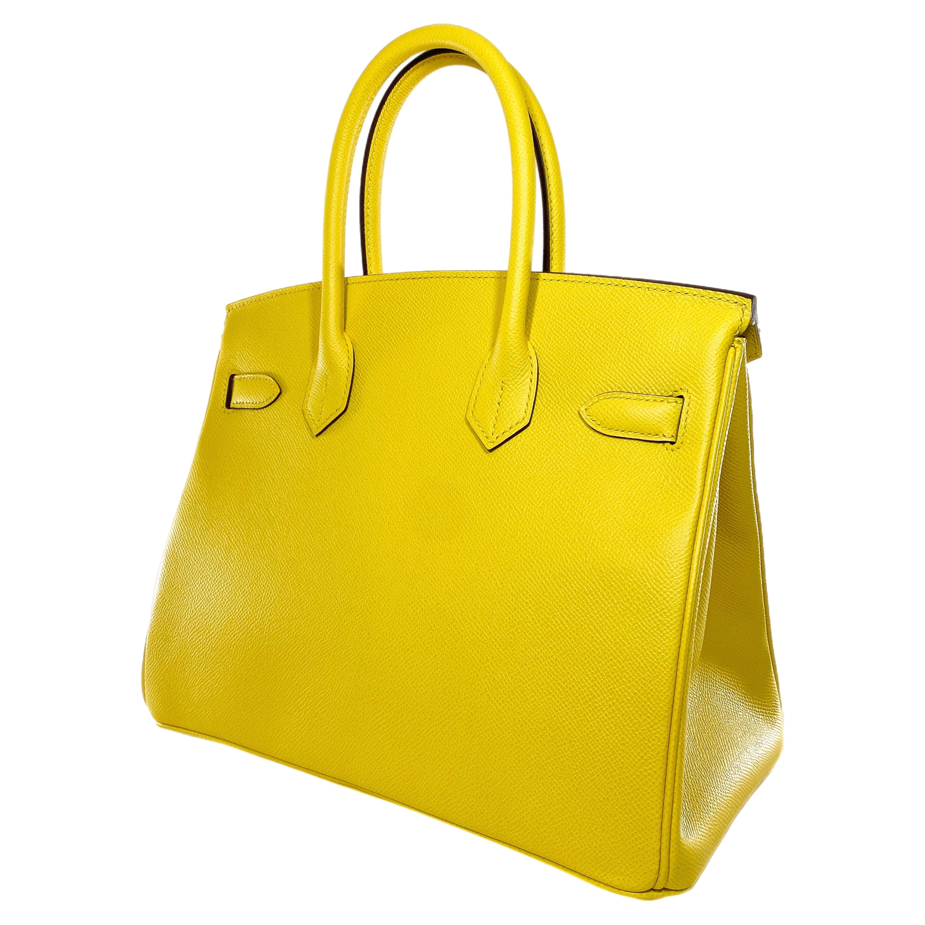 Hermes Birkin 30 Jaune de Naples Epsom Palladium Hardware