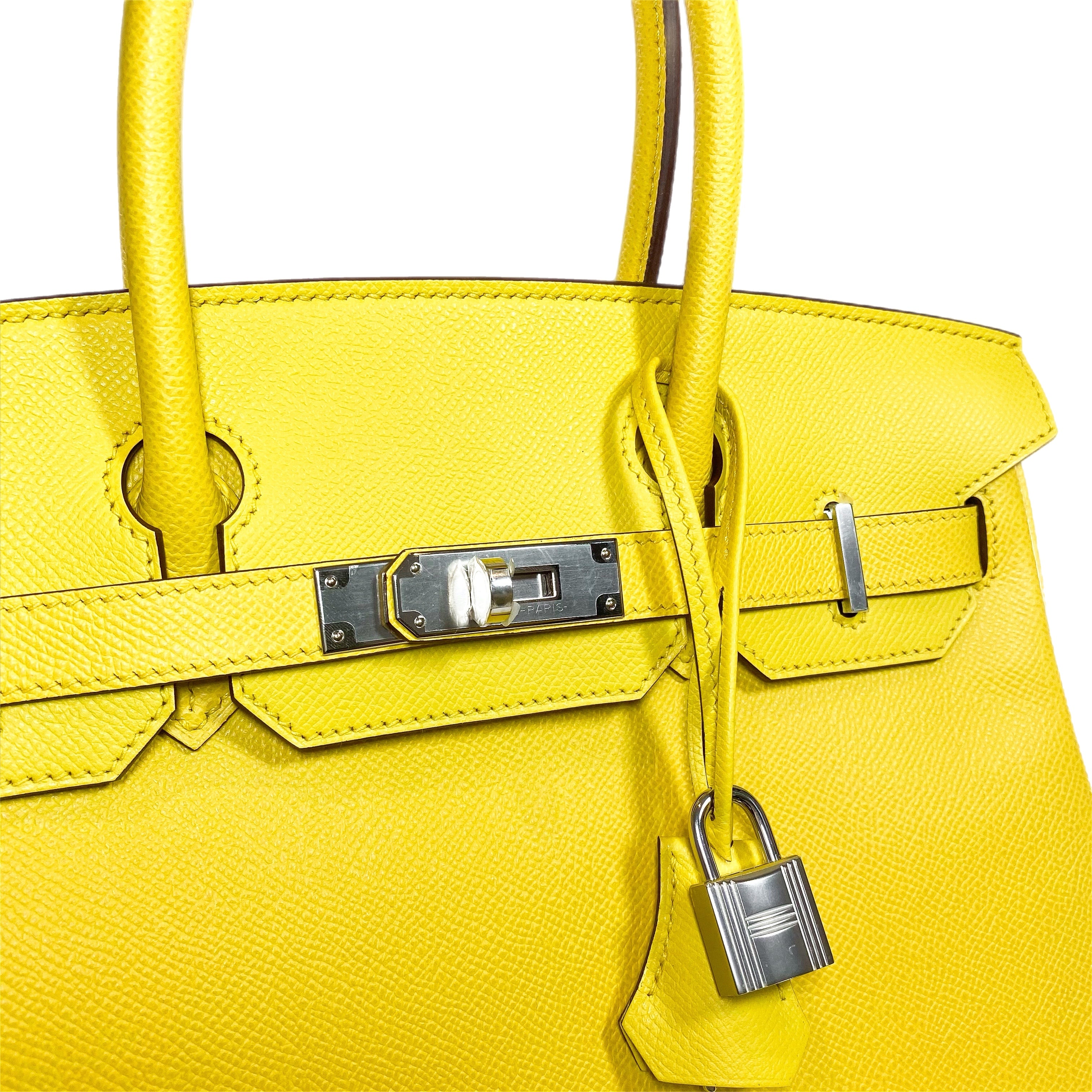 Hermes Birkin 30 Jaune de Naples Epsom Palladium Hardware