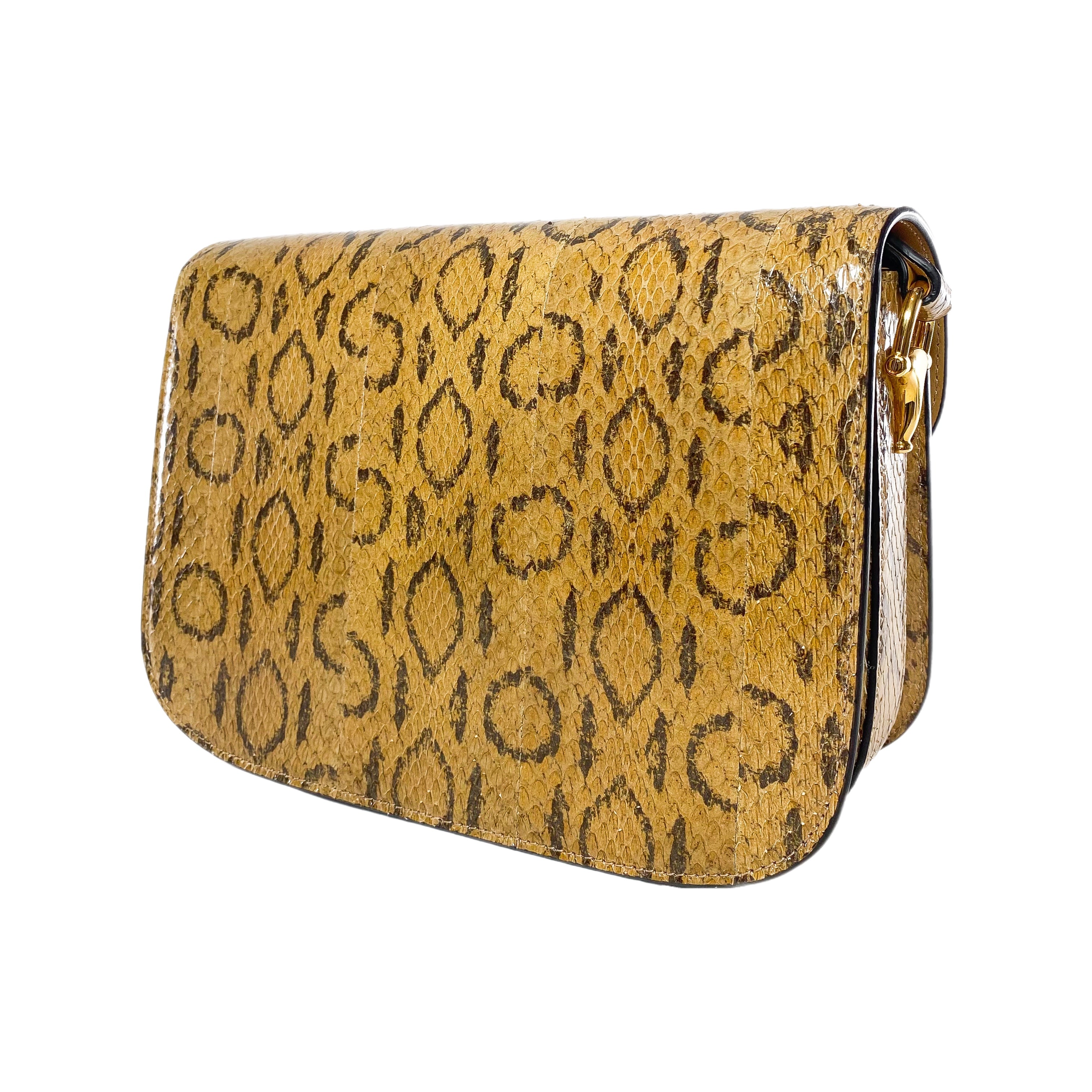 Gucci Beige Python Horsebit 1955 Shoulder Bag