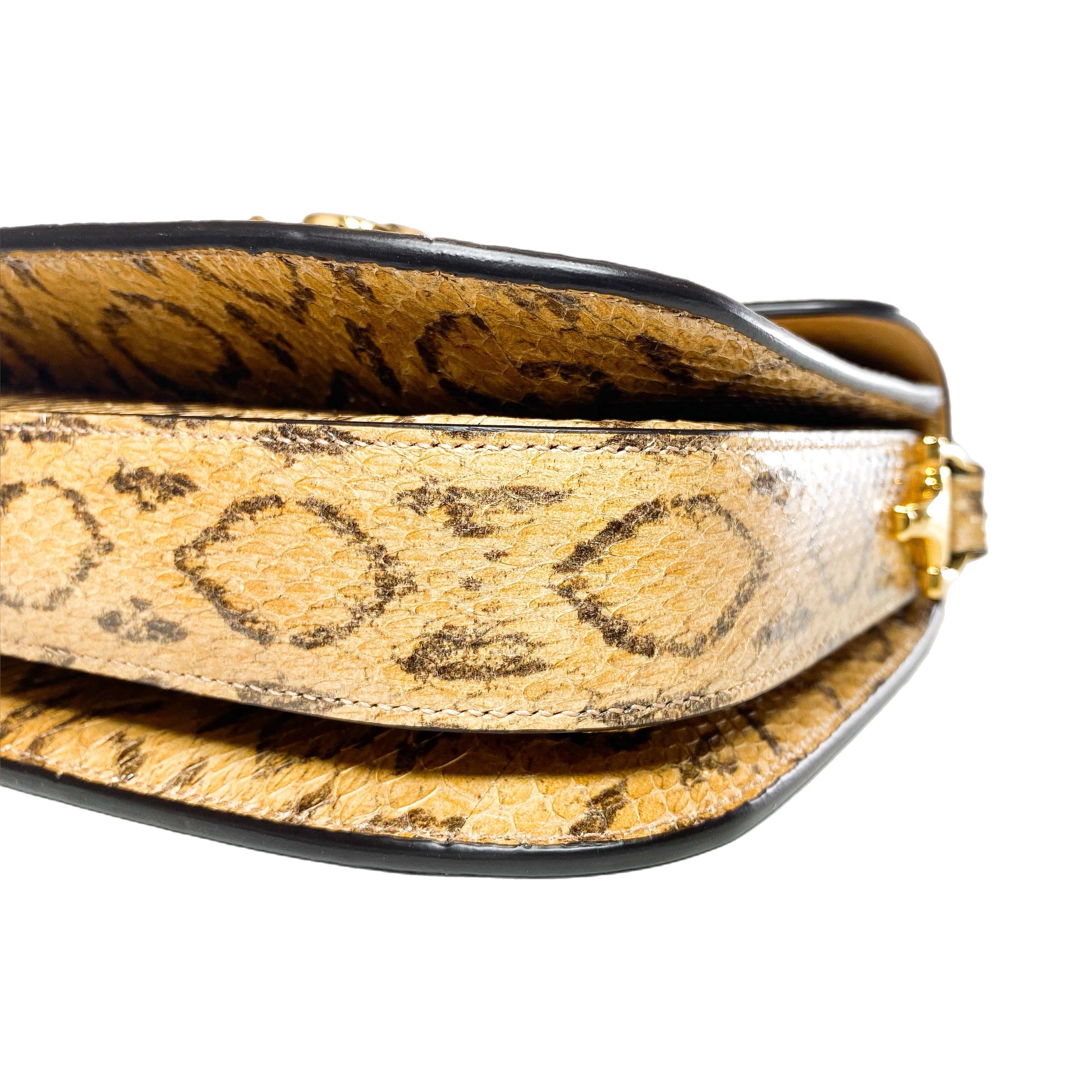 Gucci Beige Python Horsebit 1955 Shoulder Bag