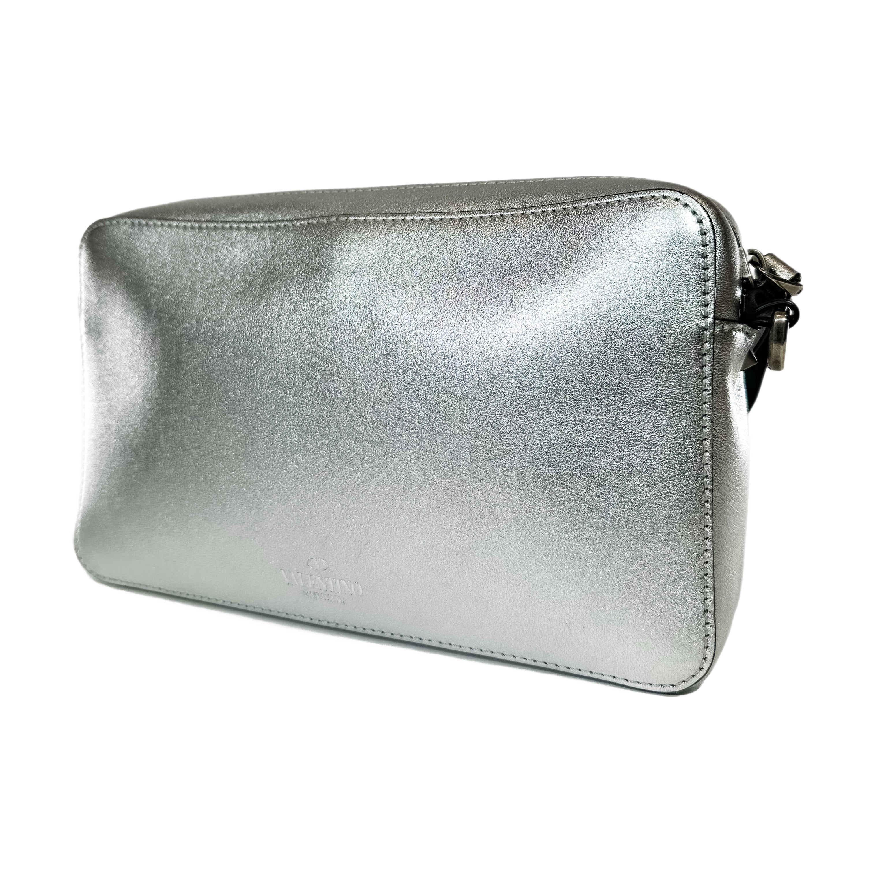 Valentino Silver VLTN Crossbody Bag