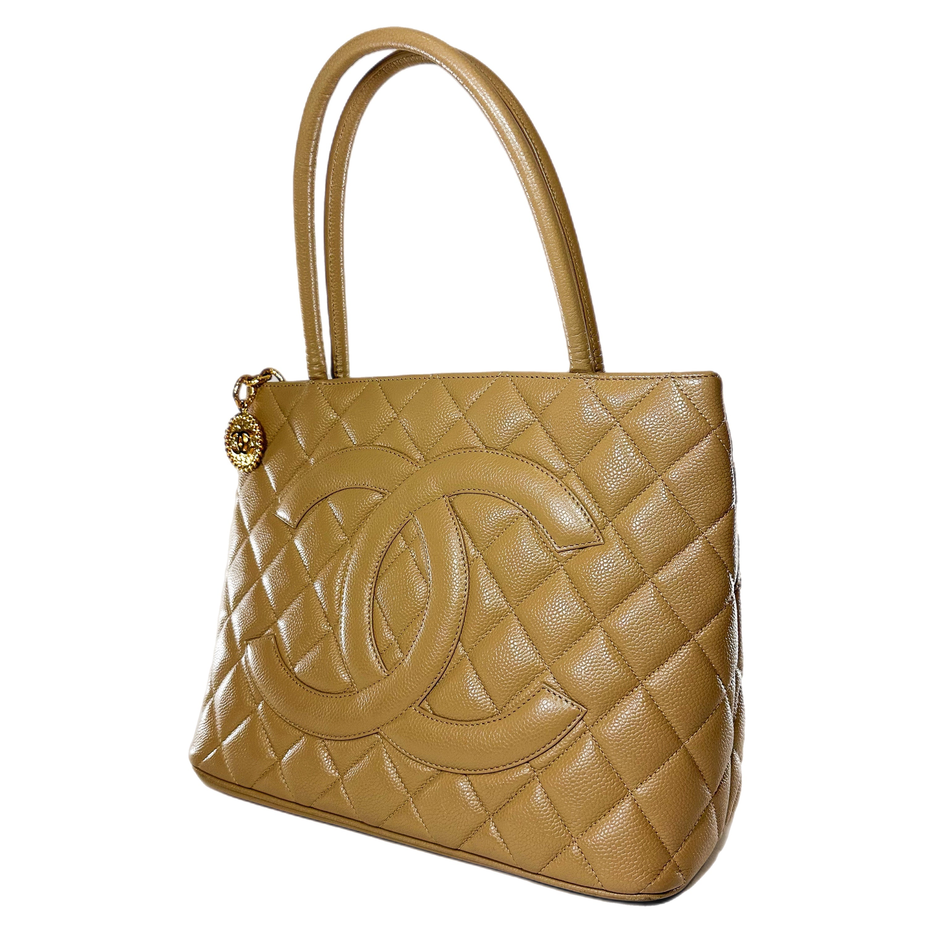 Chanel Beige Medallion Tote Bag