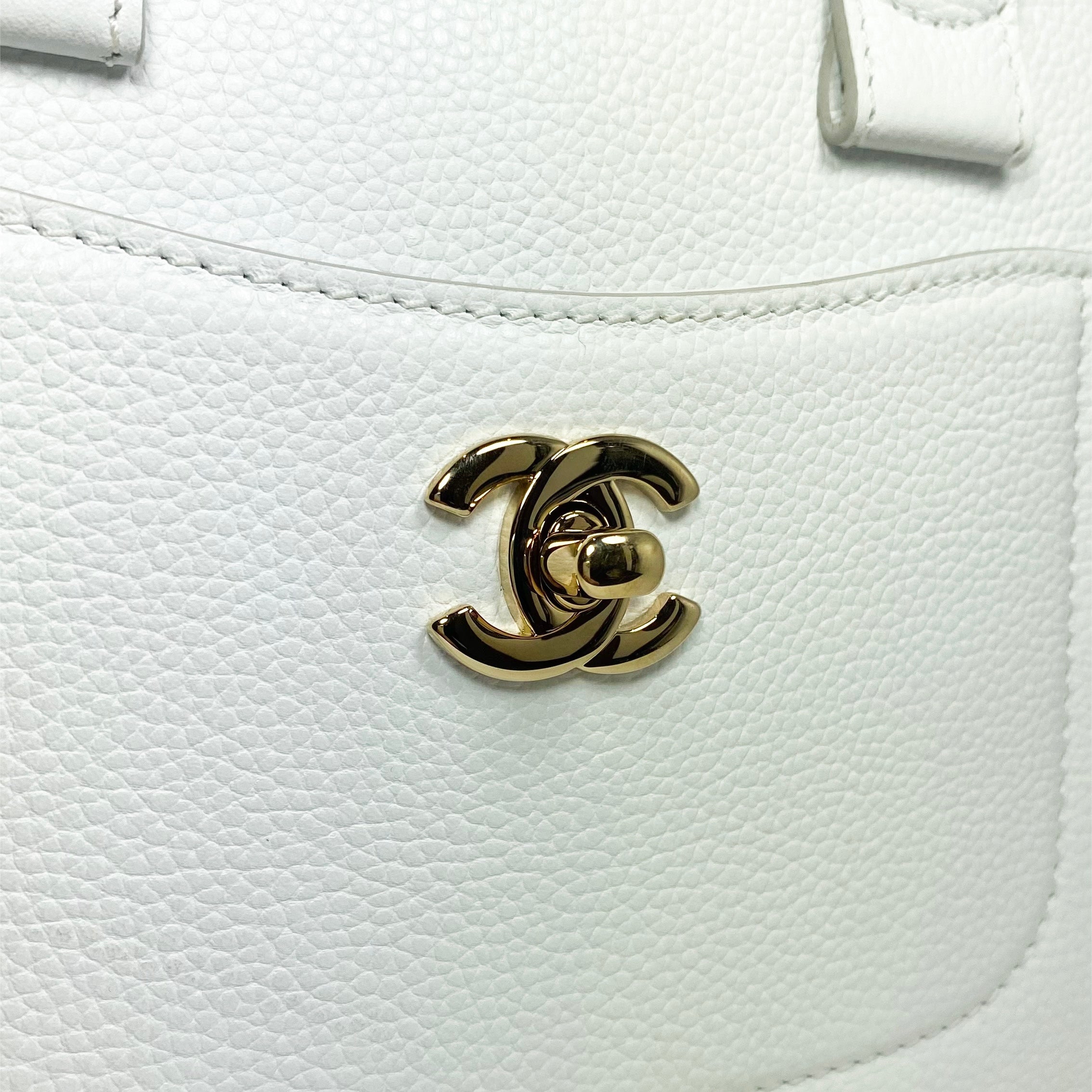 Chanel Mini Calfskin White Neo Executive Shopper Tote