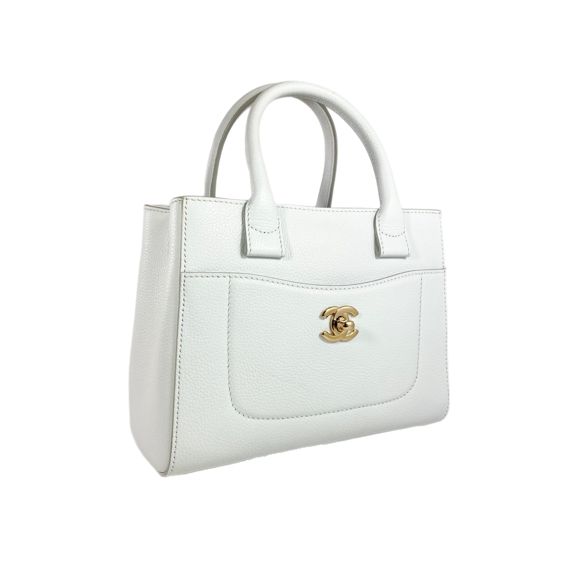 Chanel Mini Calfskin White Neo Executive Shopper Tote