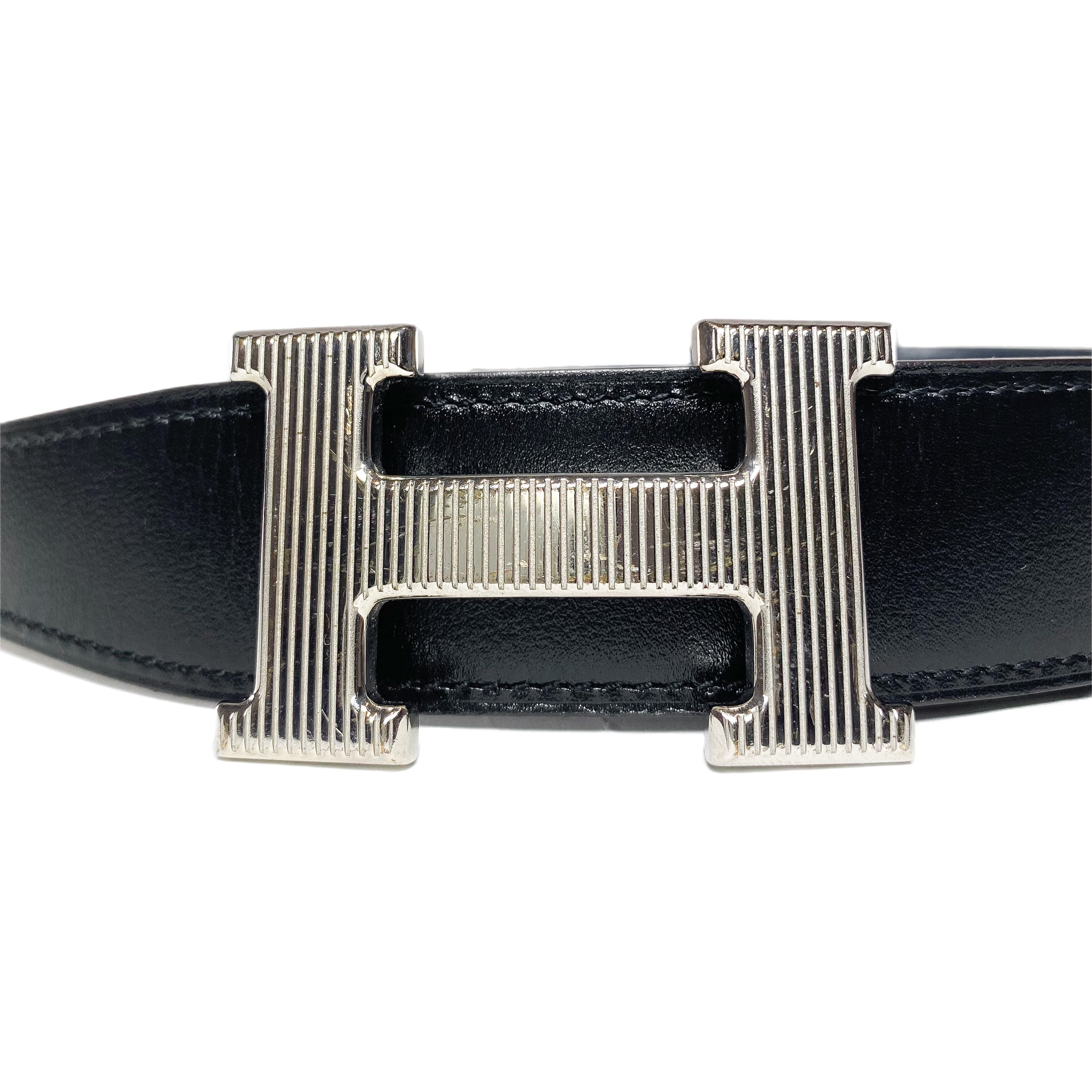 Hermes Noir Blue Constance H Belt