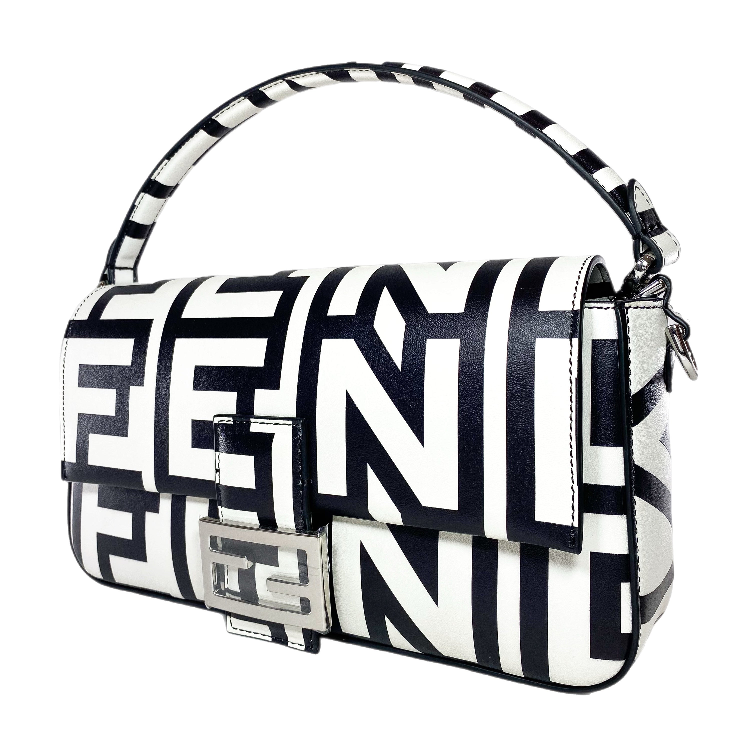 Black and white fendi bag hotsell