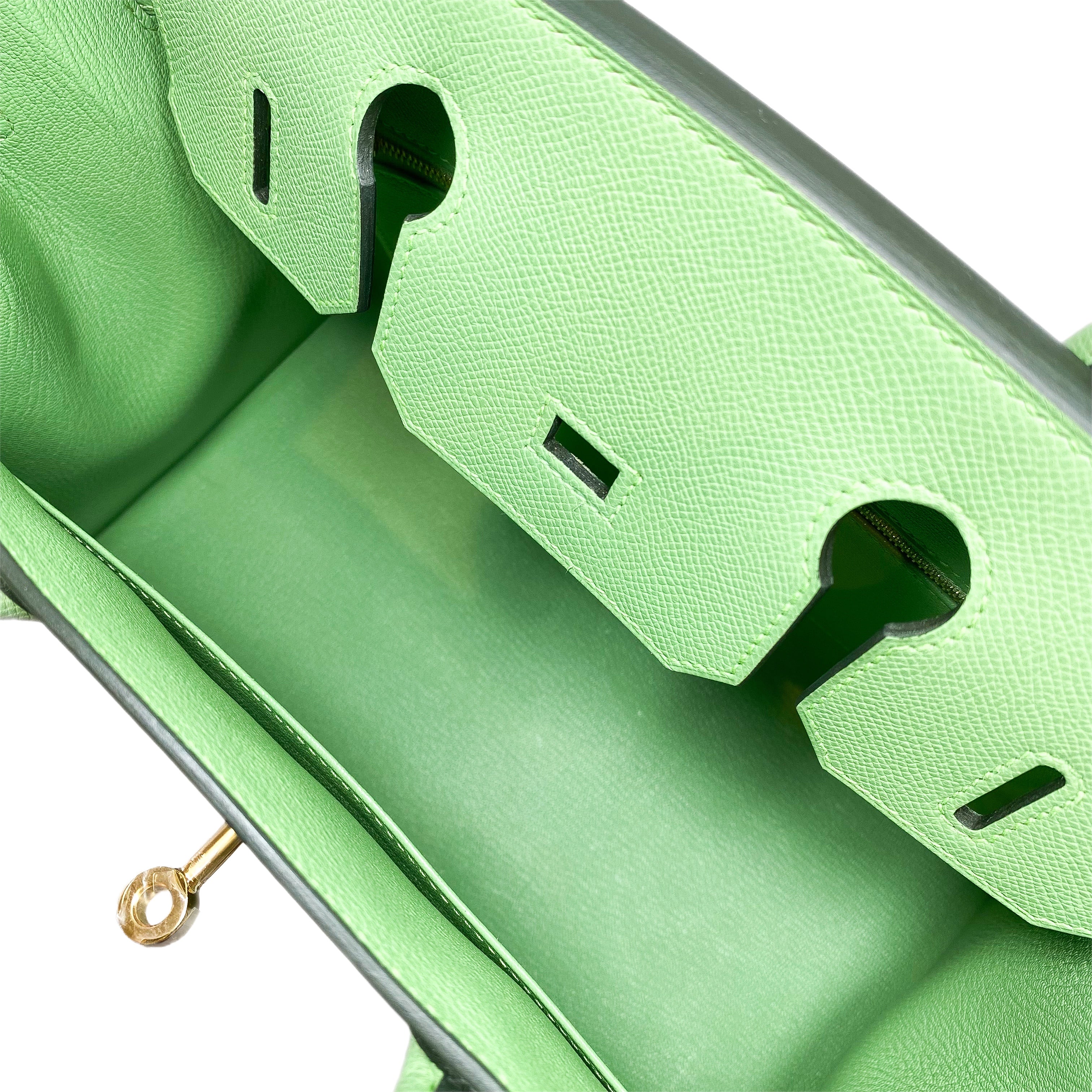 Hermes Birkin 30 Vert Criquet Sellier Epsom Gold Hardware