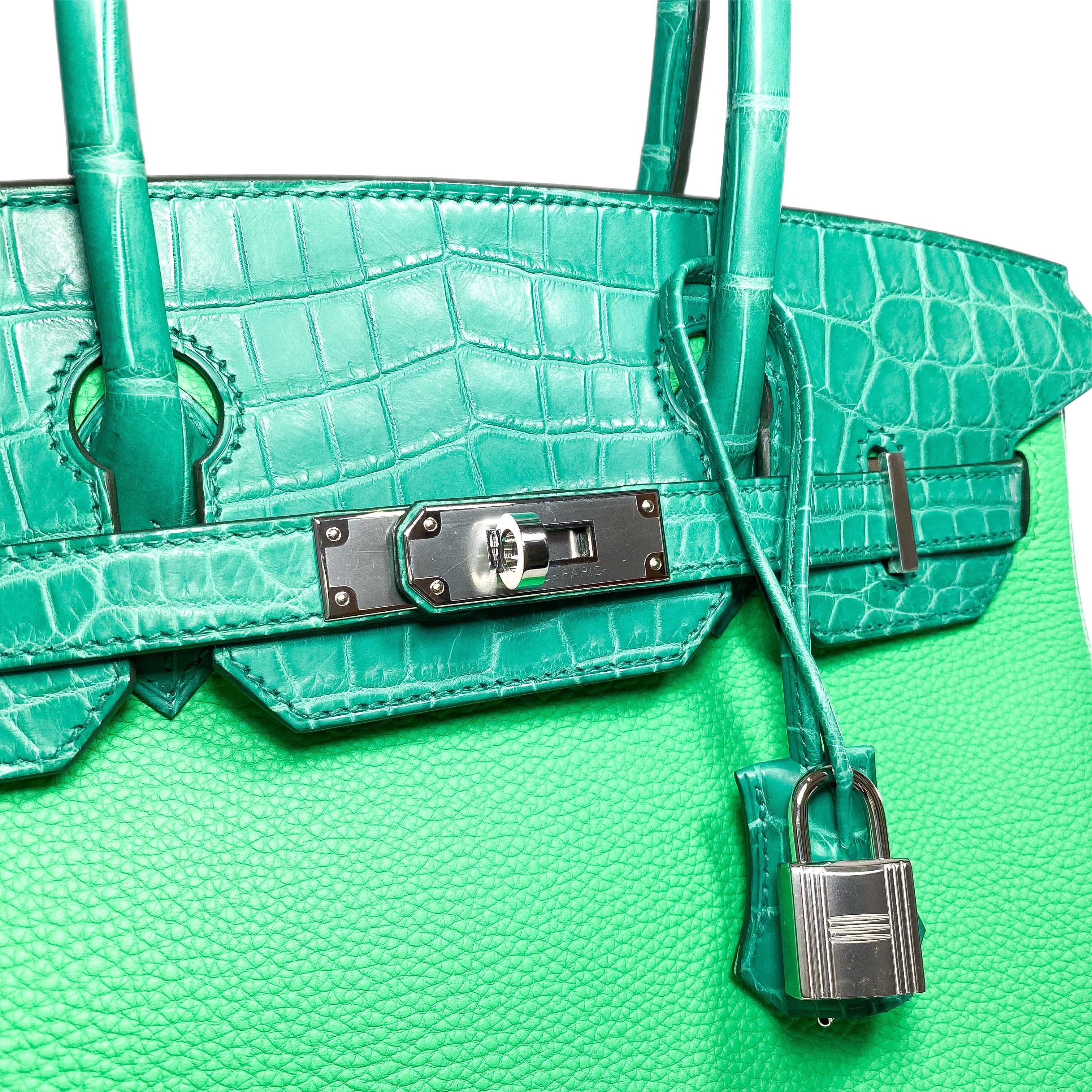 Hermes Birkin 30 Touch Vert Jade Vert Comics Nilo Crocodile Togo Palladium Hardware