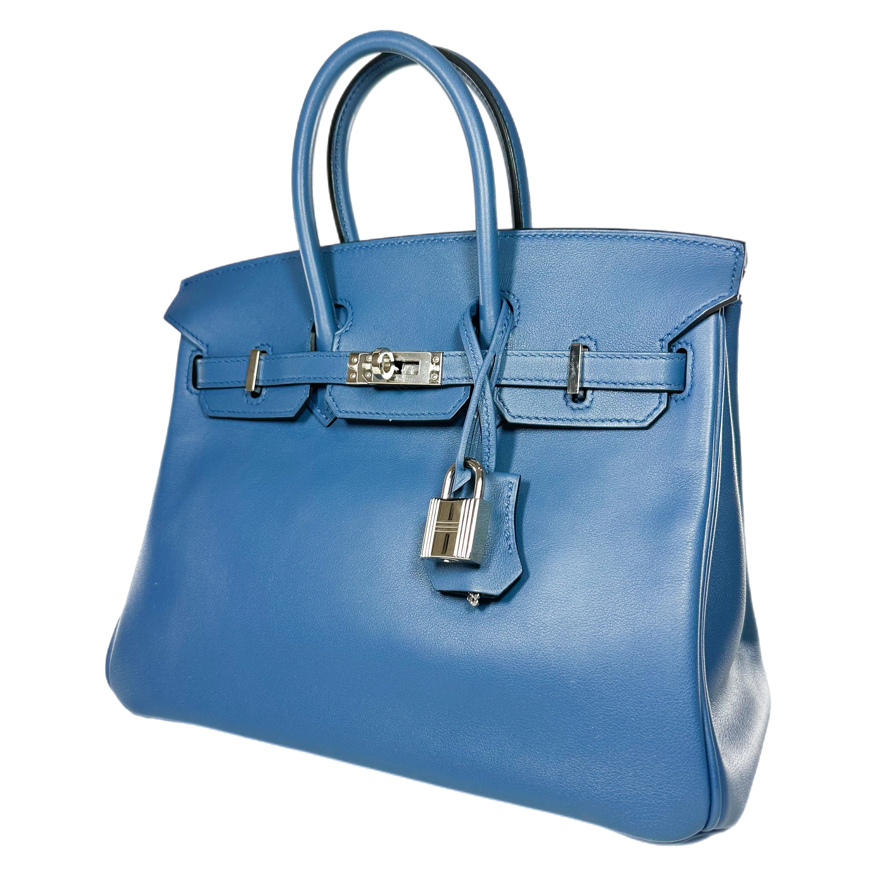 Hermes Birkin 25 Blue Brighton Swift Palladium Hardware