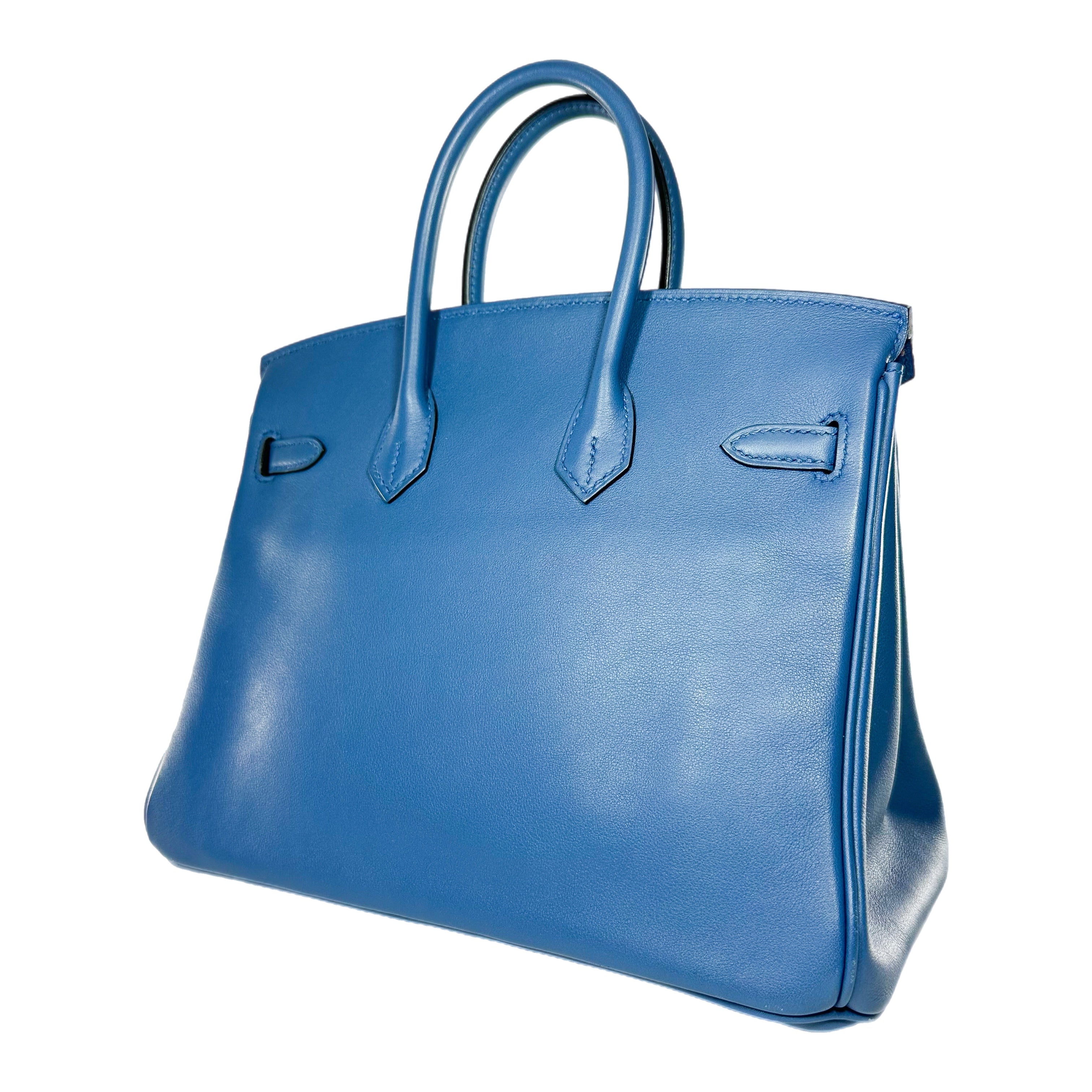 Hermes Birkin 25 Blue Brighton Swift Palladium Hardware