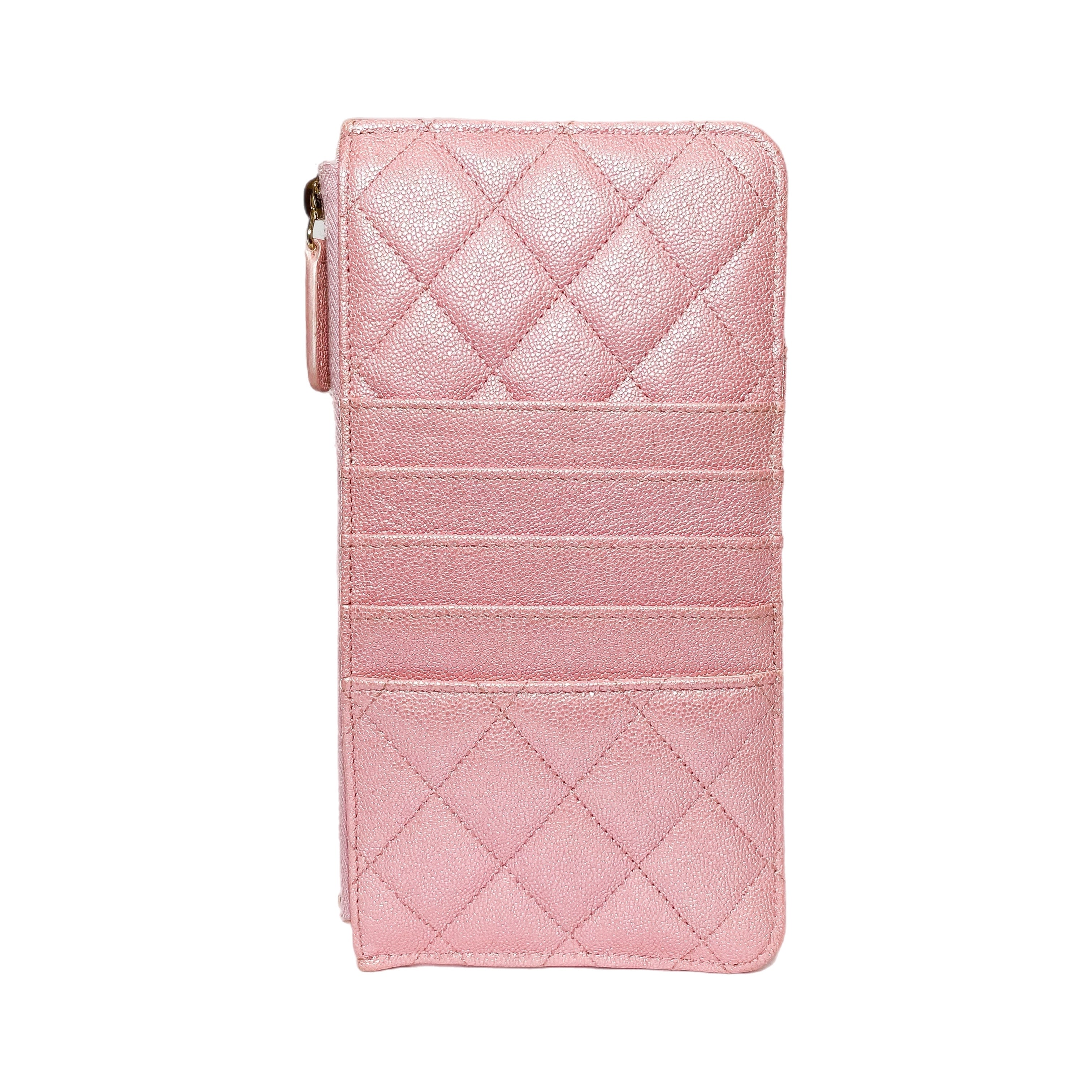 Chanel Iridescent Pink Classic Phone Case Pouch Wallet