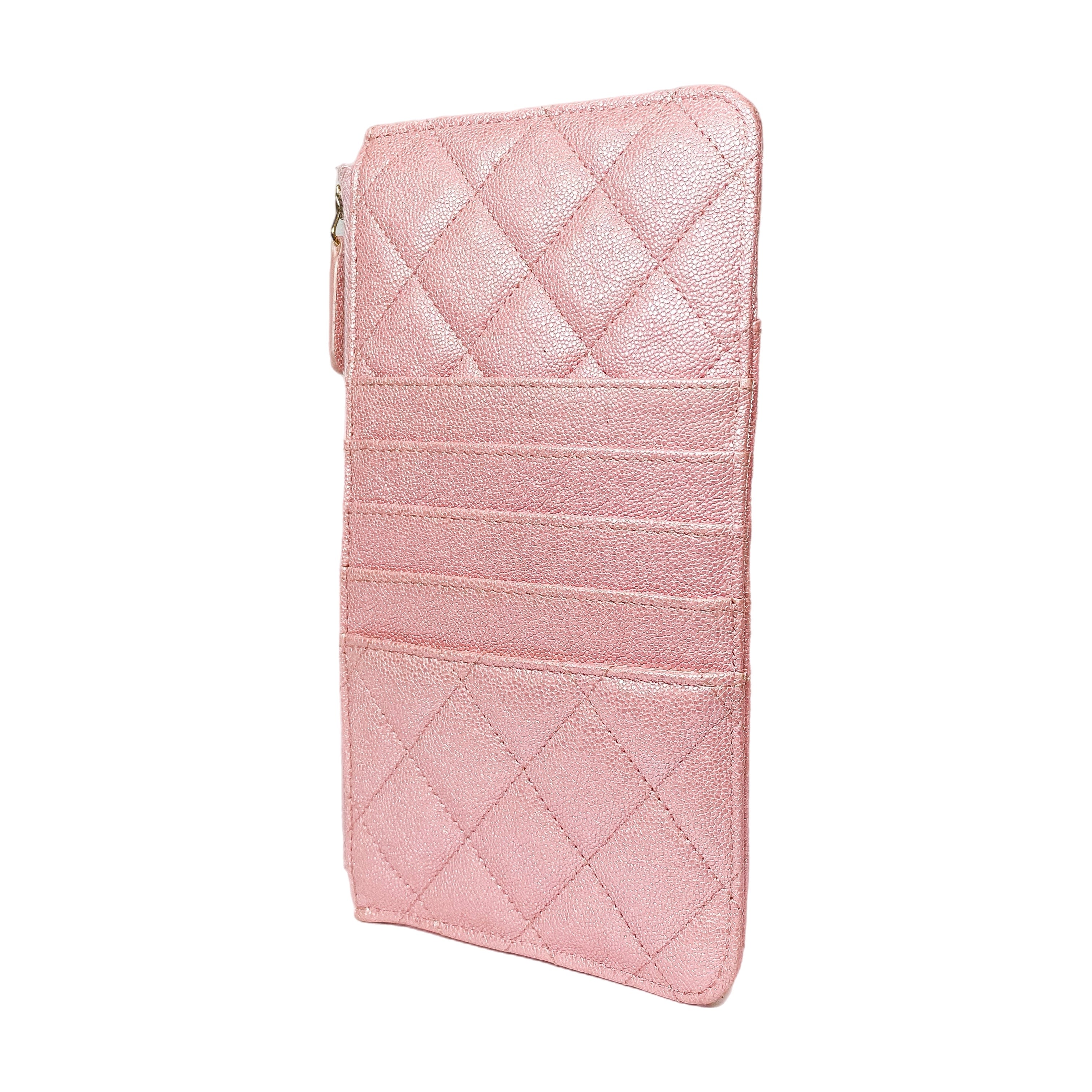 Chanel Iridescent Pink Classic Phone Case Pouch Wallet