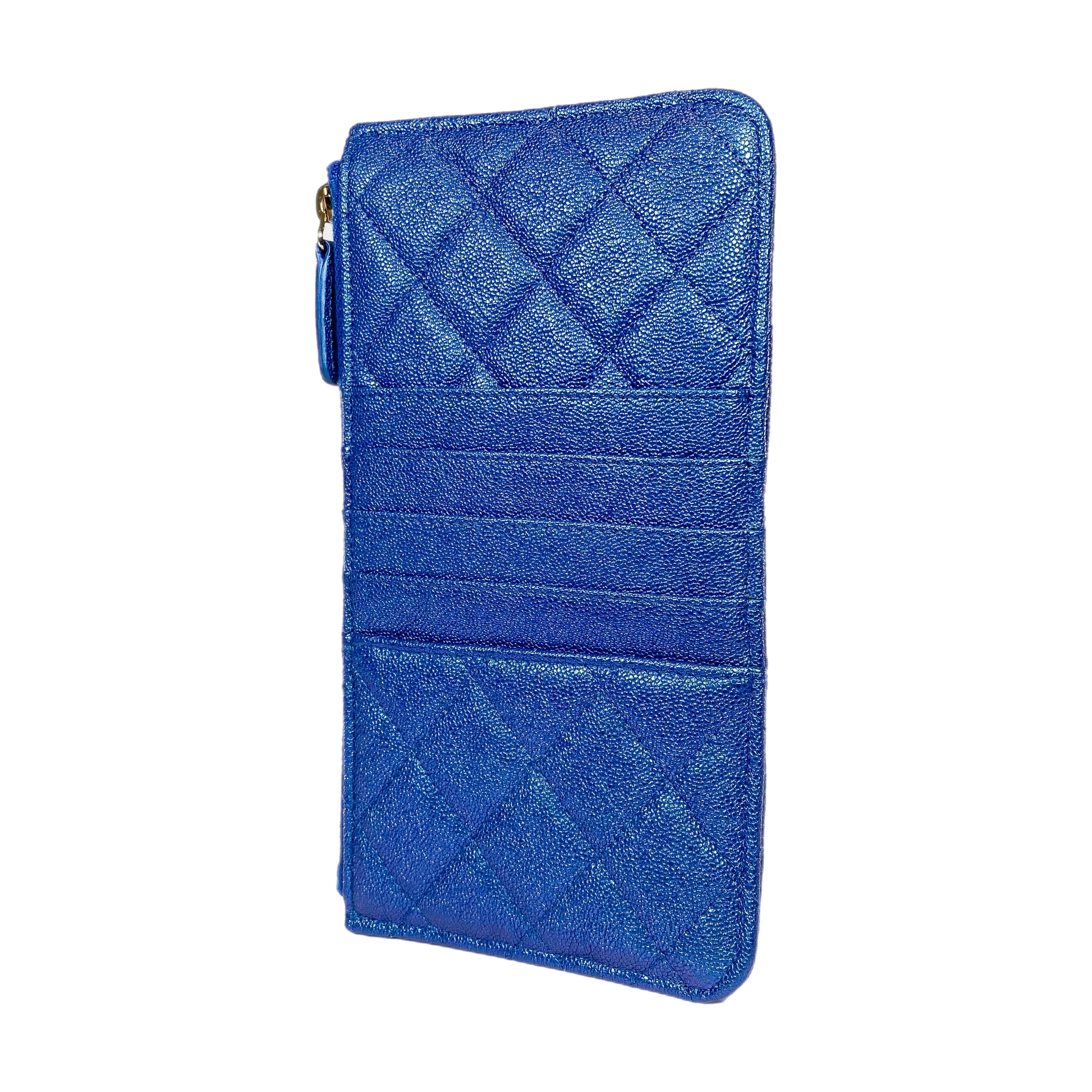 Chanel Iridescent Blue Classic Phone Case Pouch Wallet