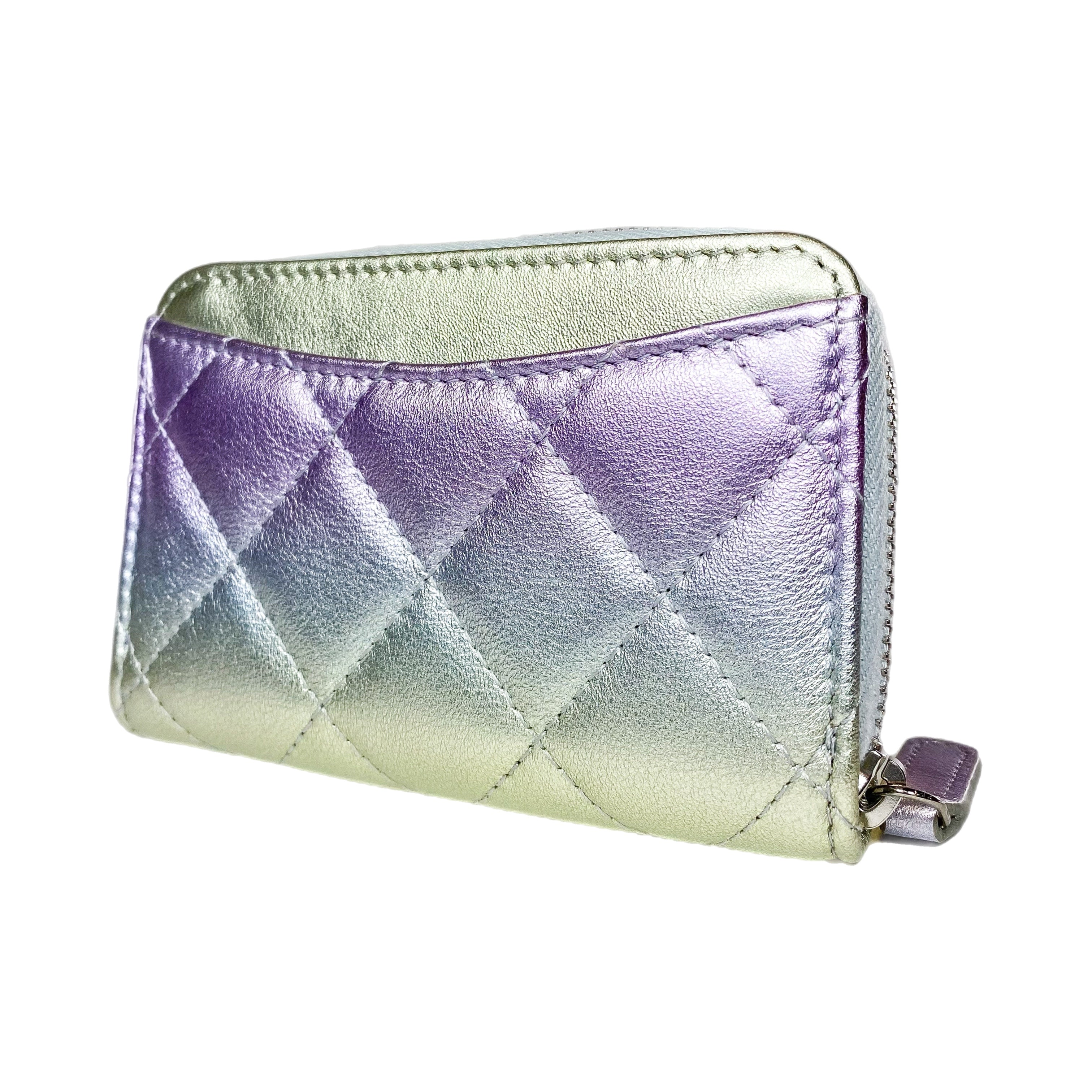 Chanel Gradient Metallic Zip Around Coin Purse