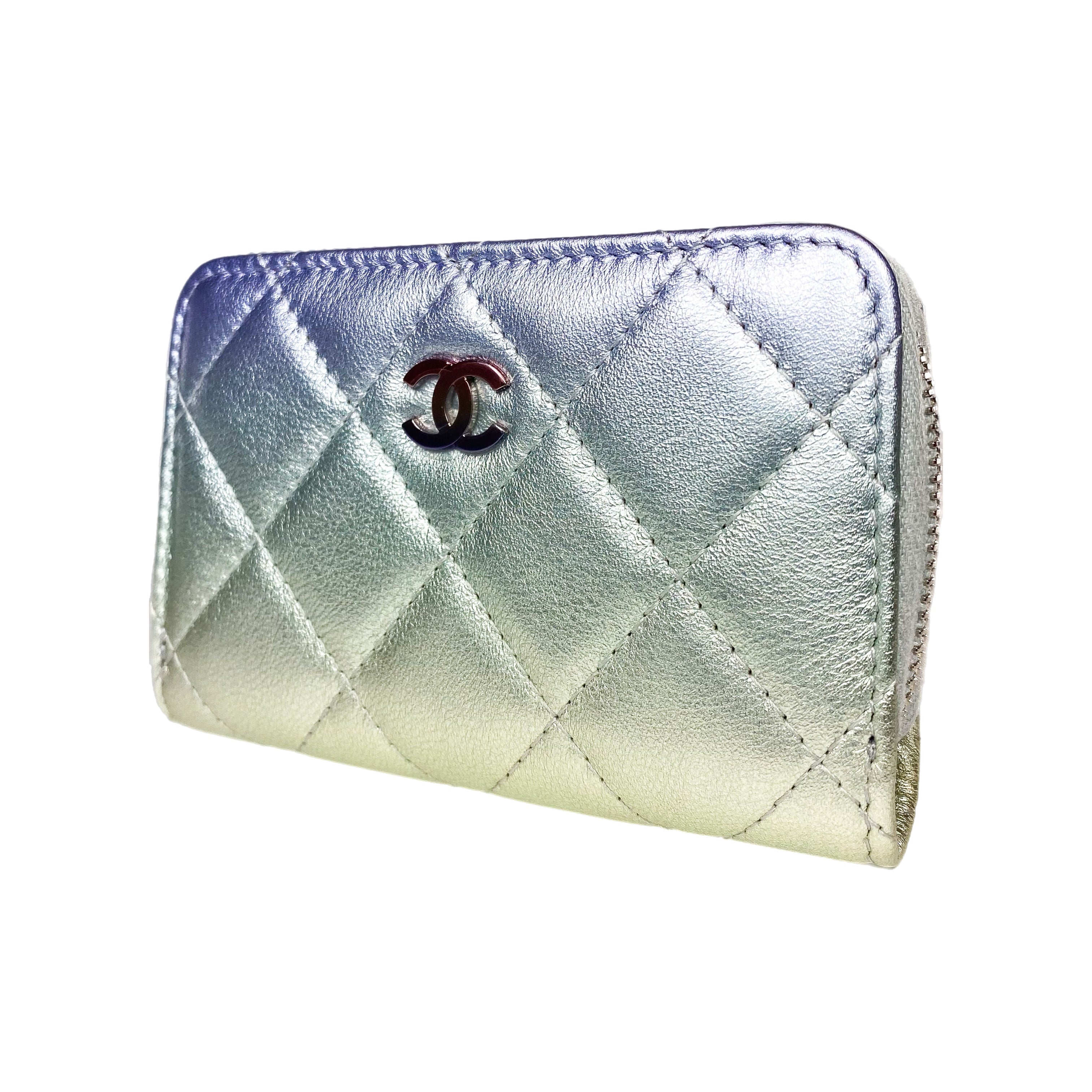 Chanel Gradient Metallic Zip Around Coin Purse