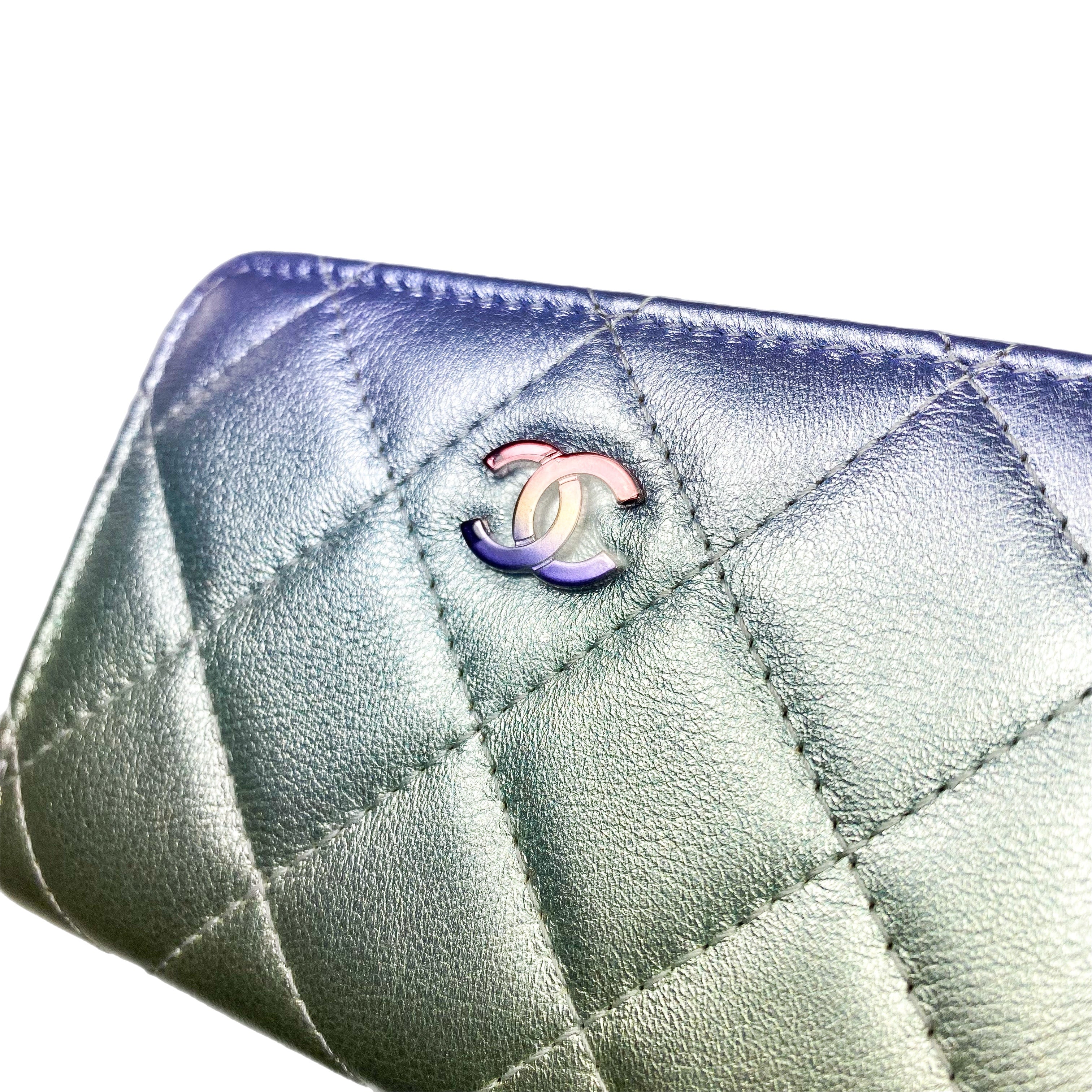 Chanel Gradient Metallic Zip Around Coin Purse