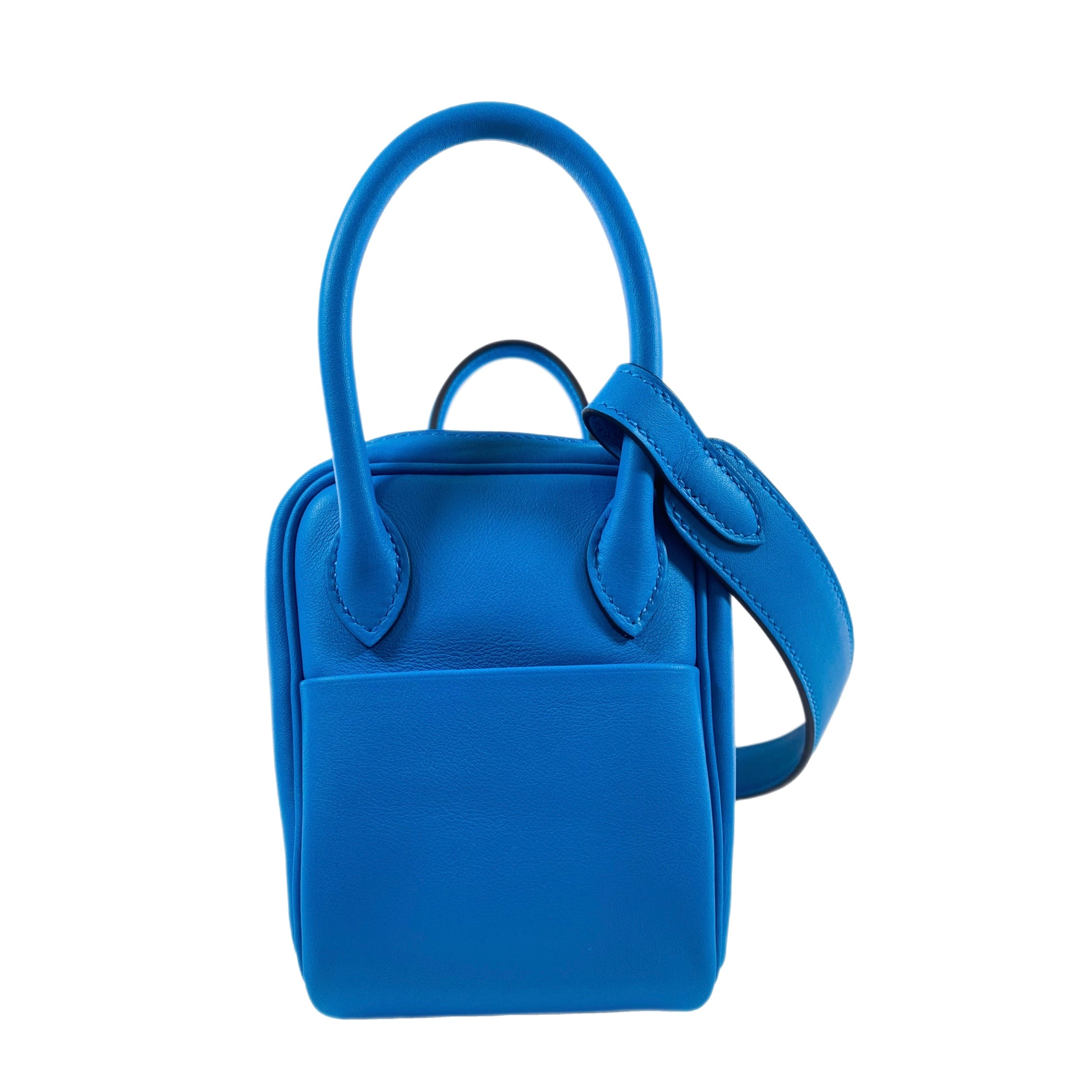 Hermes Mini Lindy 20 Bleu Frida Swift Palladium Hardware