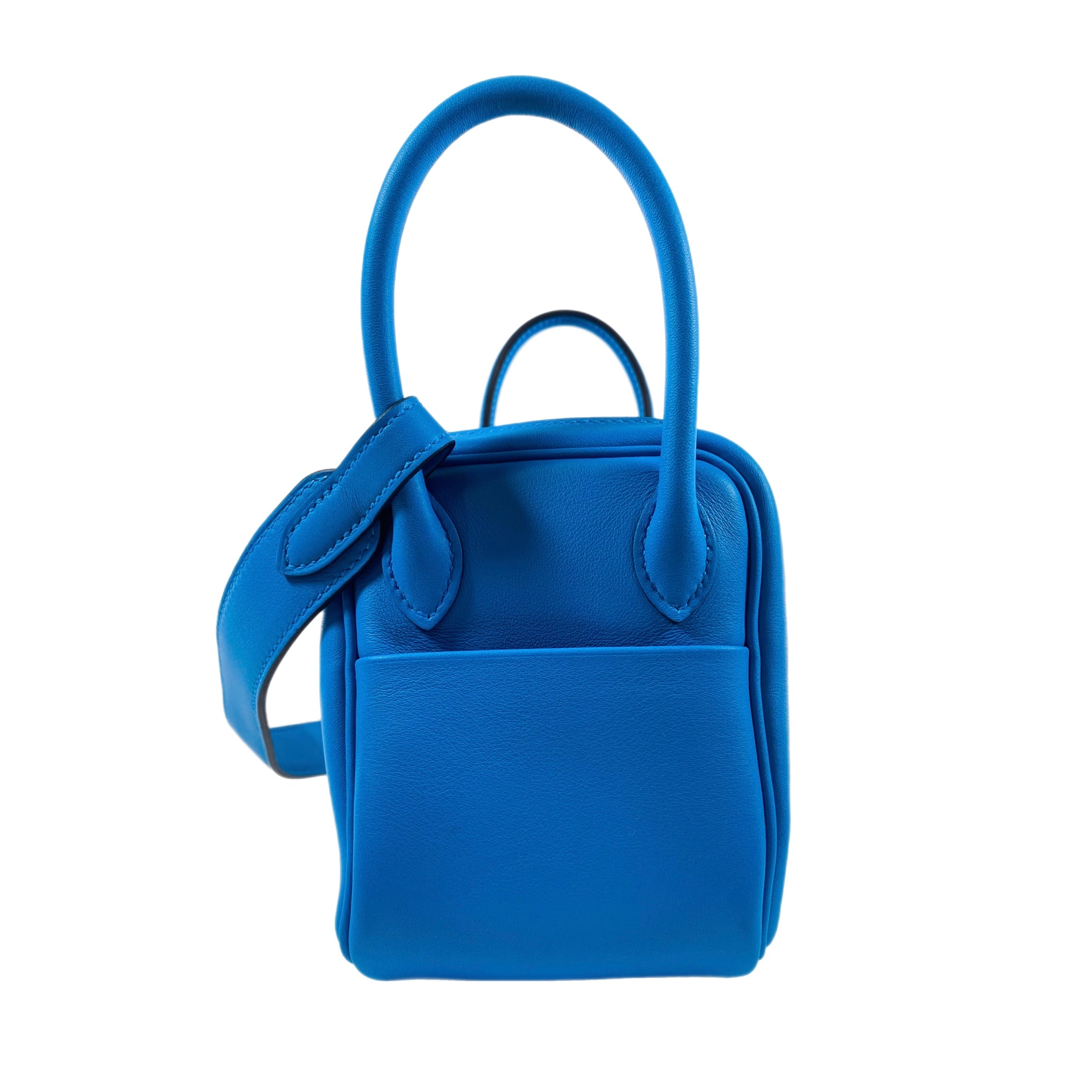 Hermes Mini Lindy 20 Bleu Frida Swift Palladium Hardware