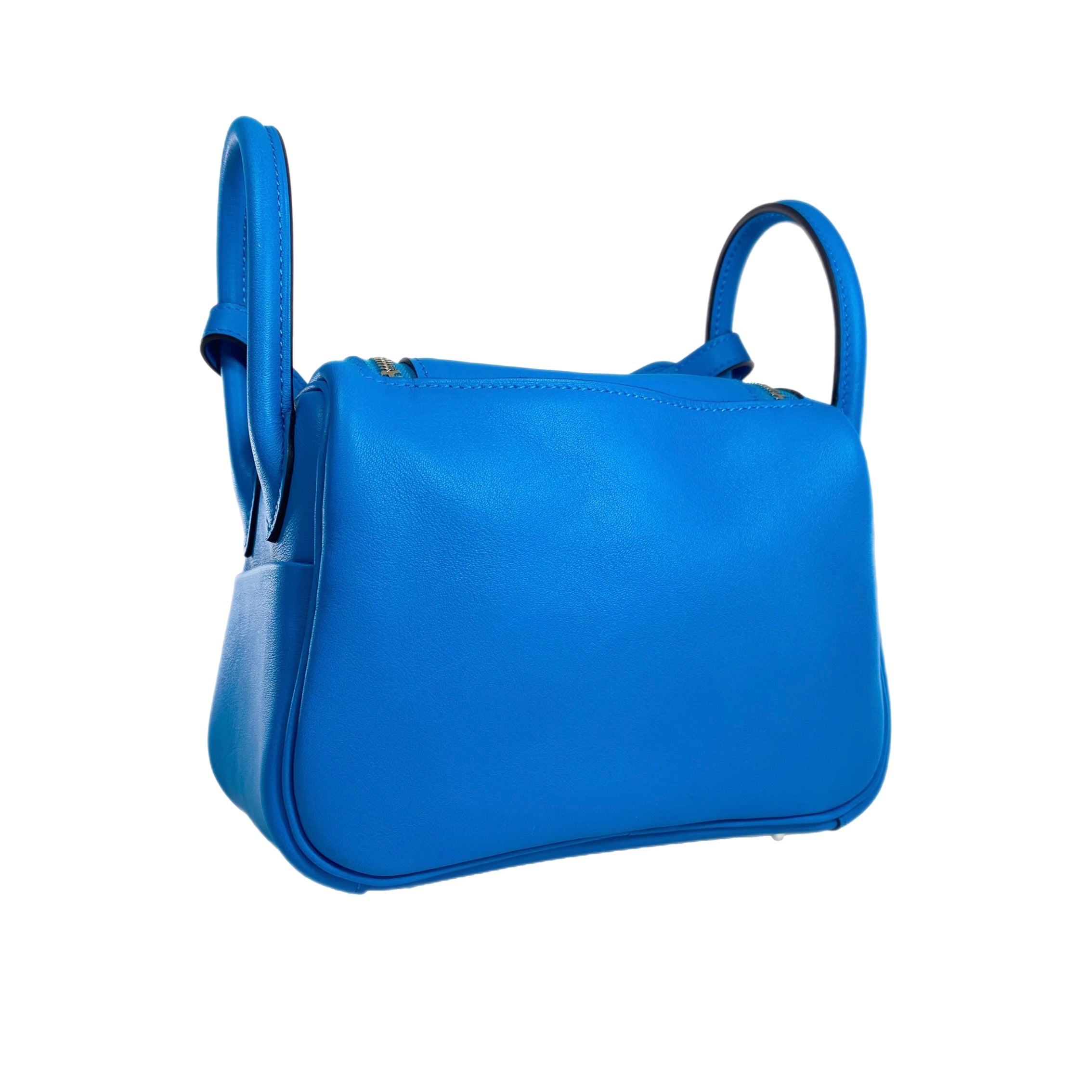 Hermes Mini Lindy 20 Bleu Frida Swift Palladium Hardware