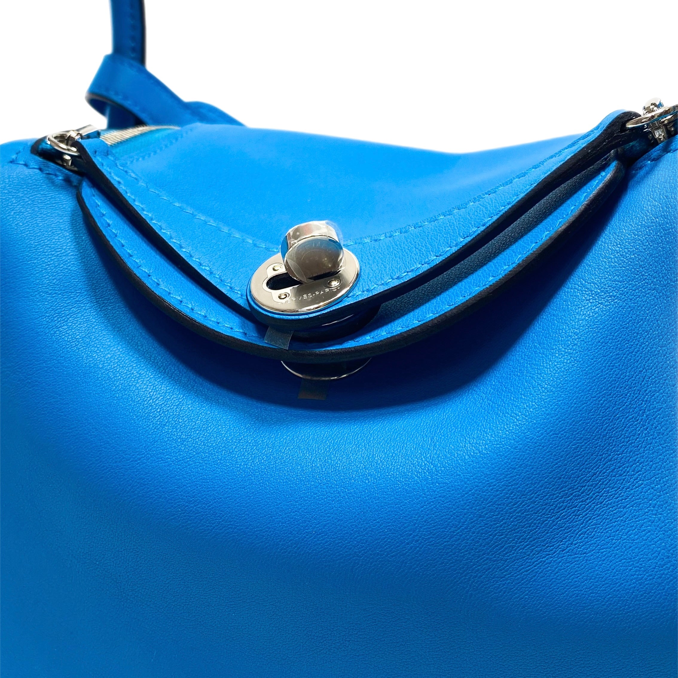 Hermes Mini Lindy 20 Bleu Frida Swift Palladium Hardware