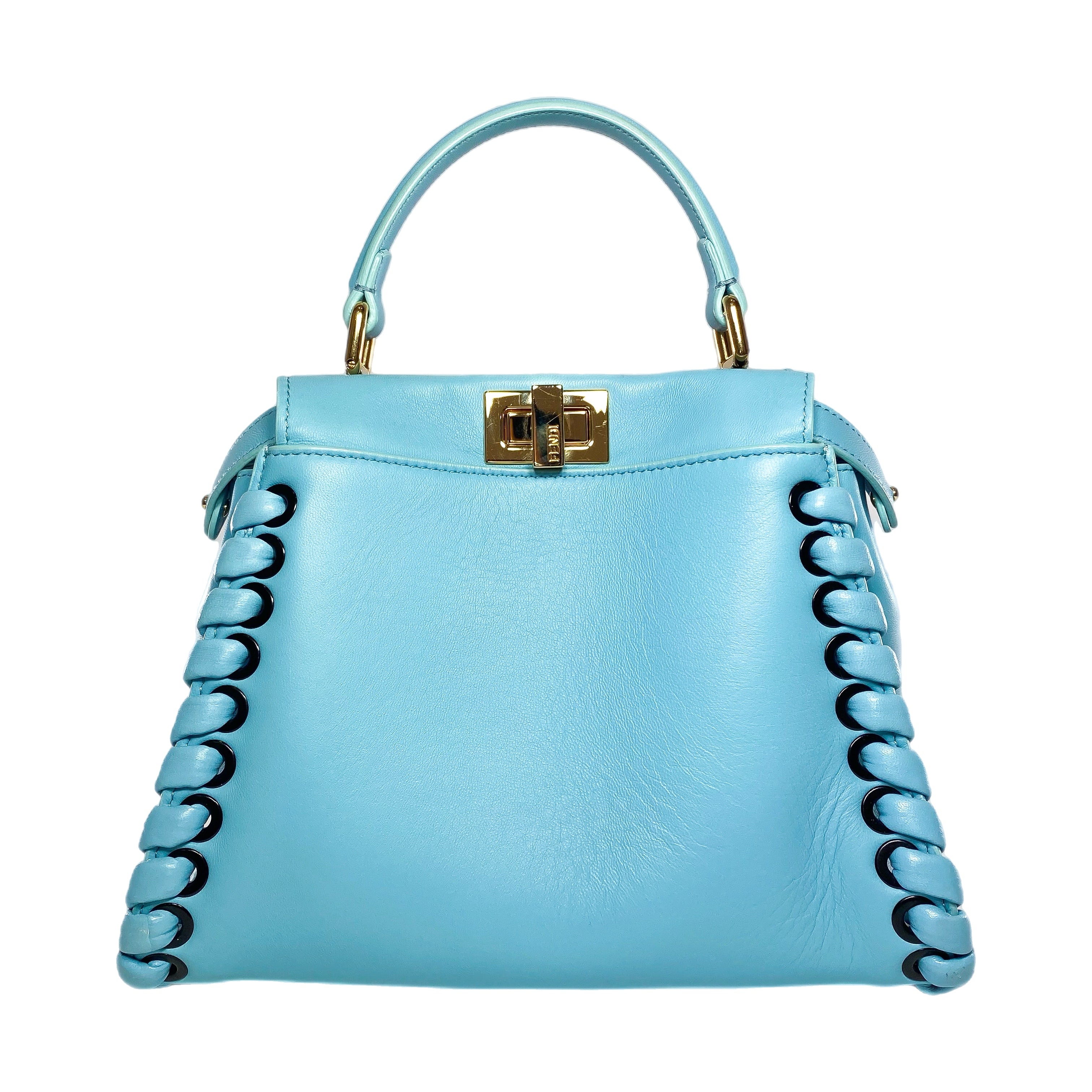 Fendi Turchese Lace Up Mini Peekaboo