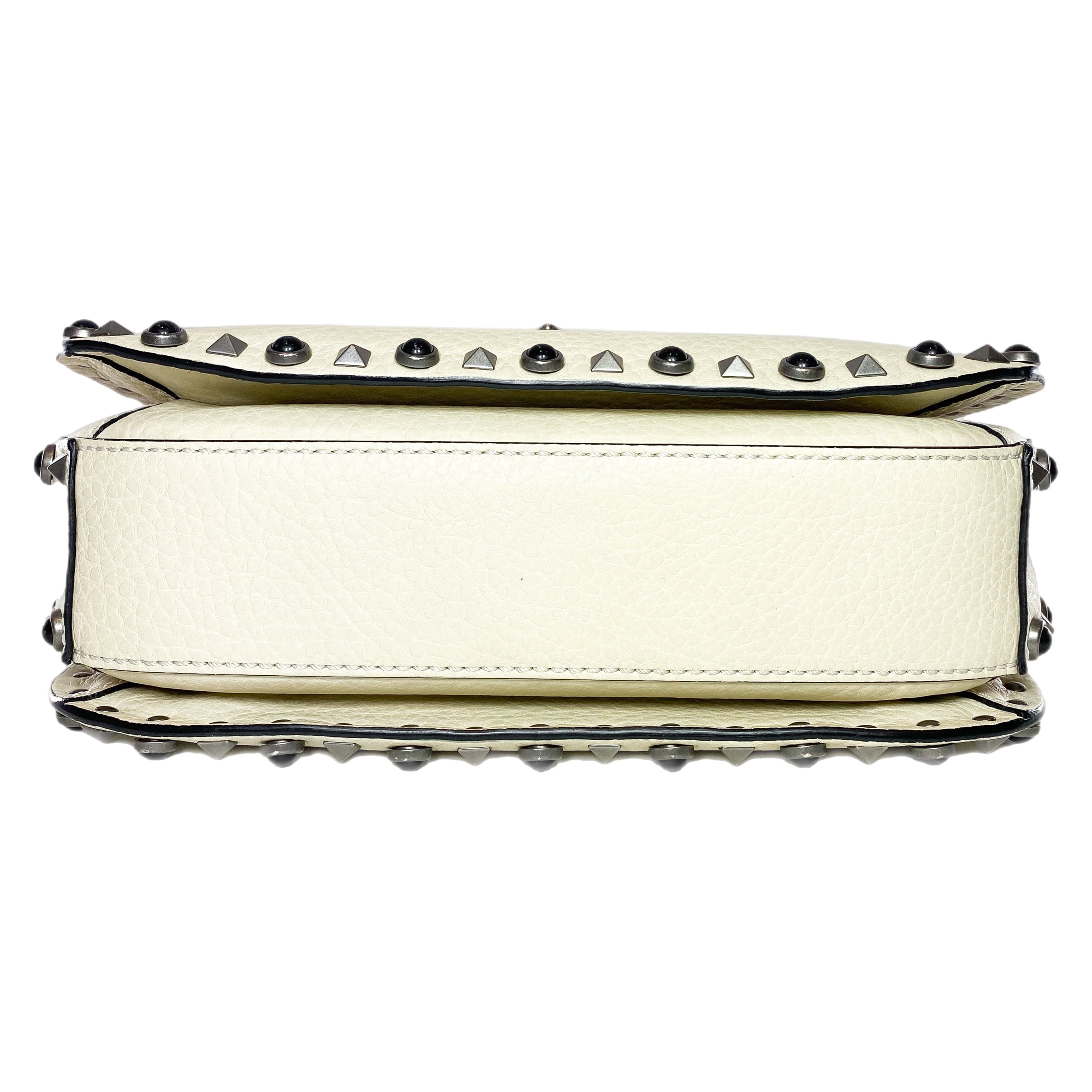 Valentino Ivory Rockstud Flap Bag