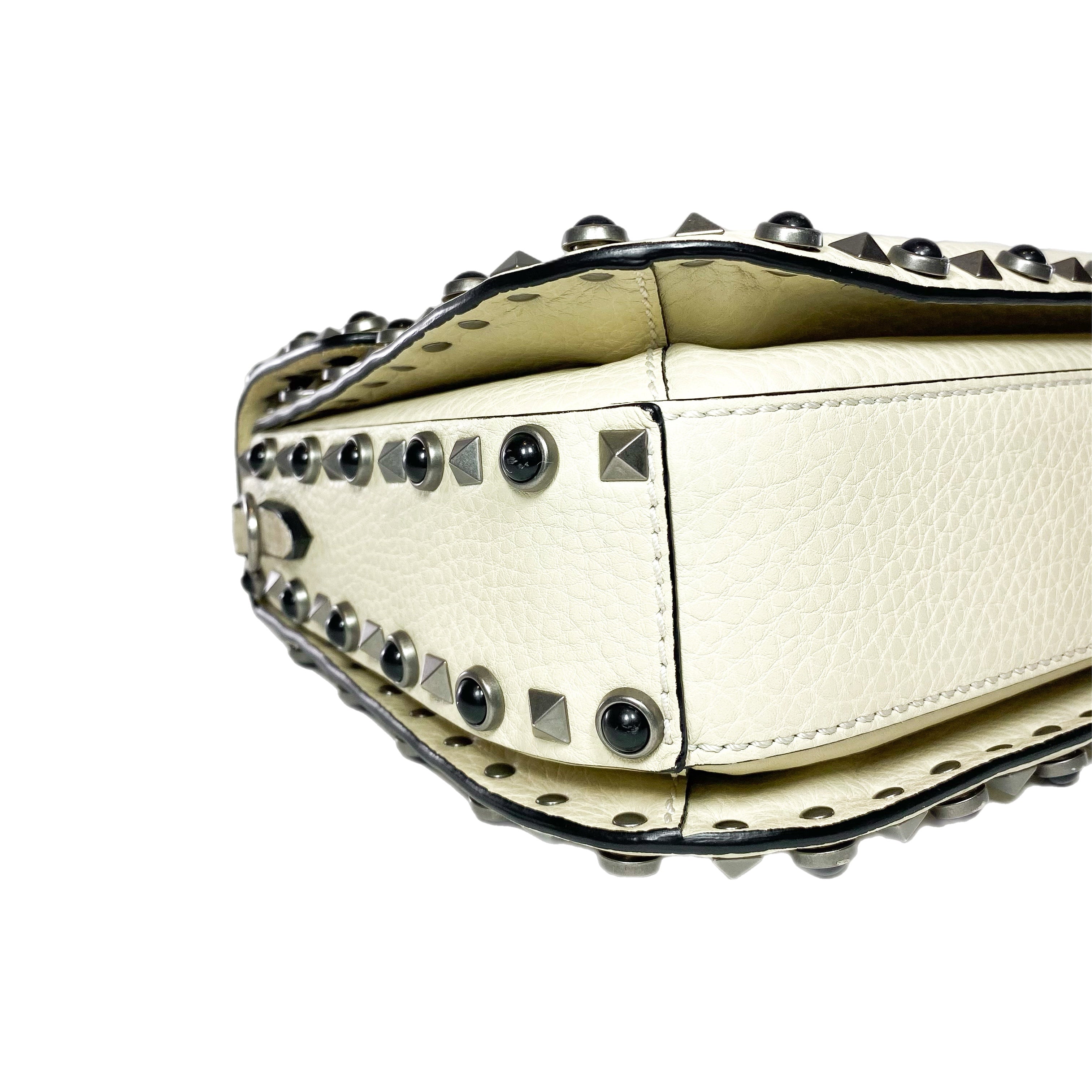 Valentino Ivory Rockstud Flap Bag