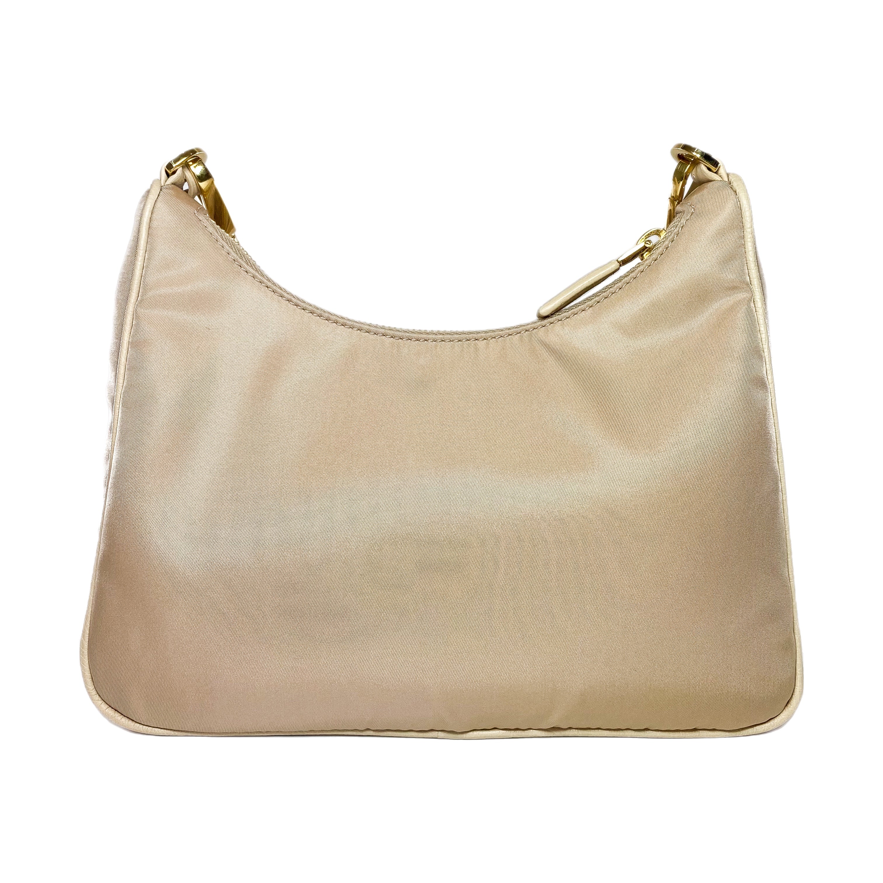 Prada Cammeo Re-Nylon Ostrich Shoulder Bag