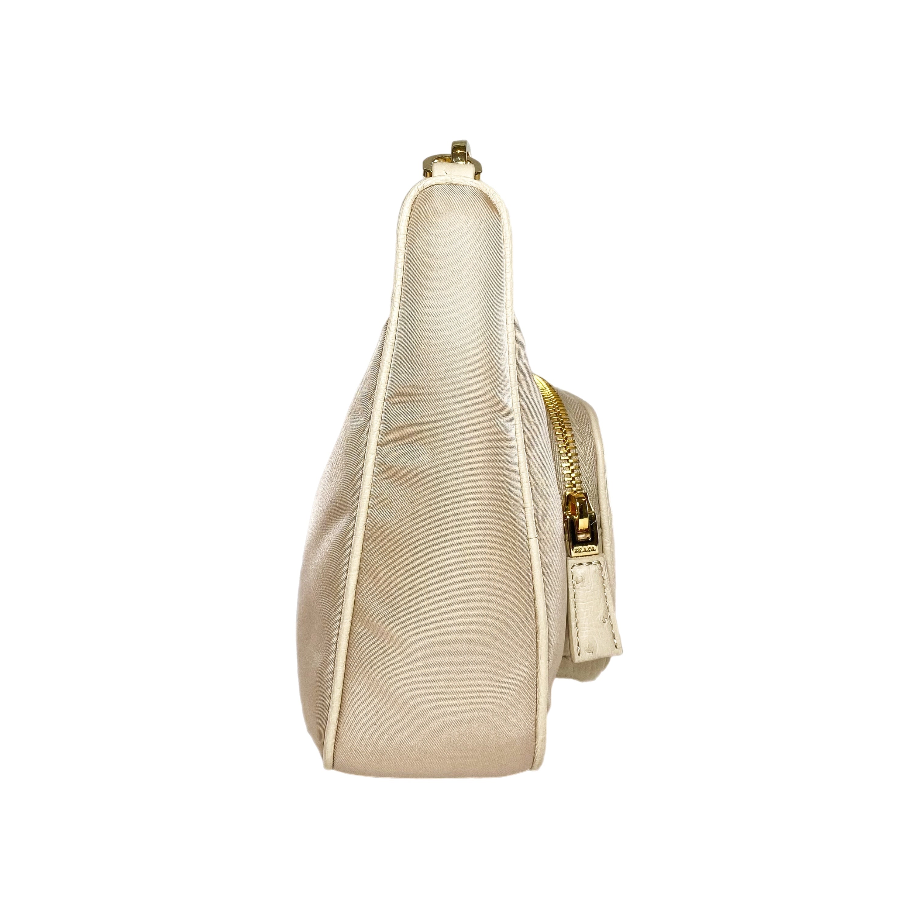 Prada Cammeo Re-Nylon Ostrich Shoulder Bag